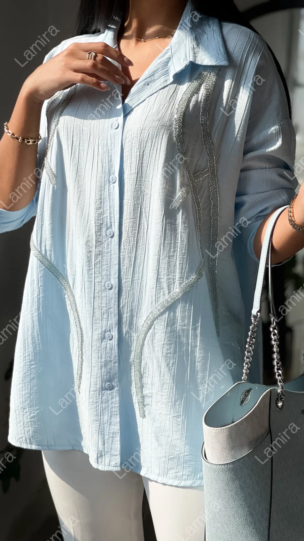 شومیز مانتویی مجلسی اوزجینال ترک طرح ماریس