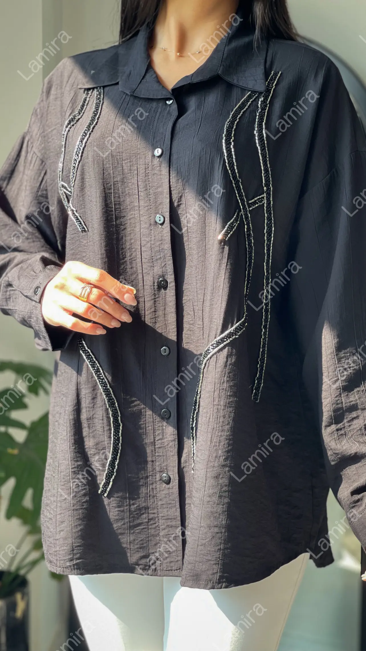 شومیز مانتویی مجلسی اوزجینال ترک طرح ماریس