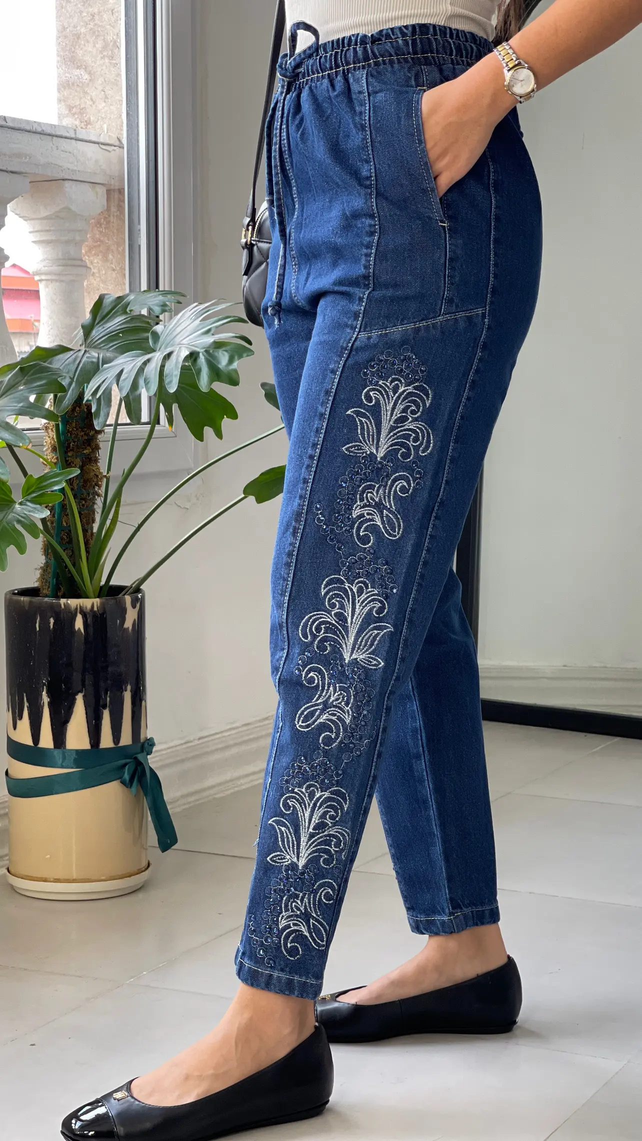 شلوار مام فیت جین برند اورجینال ترک