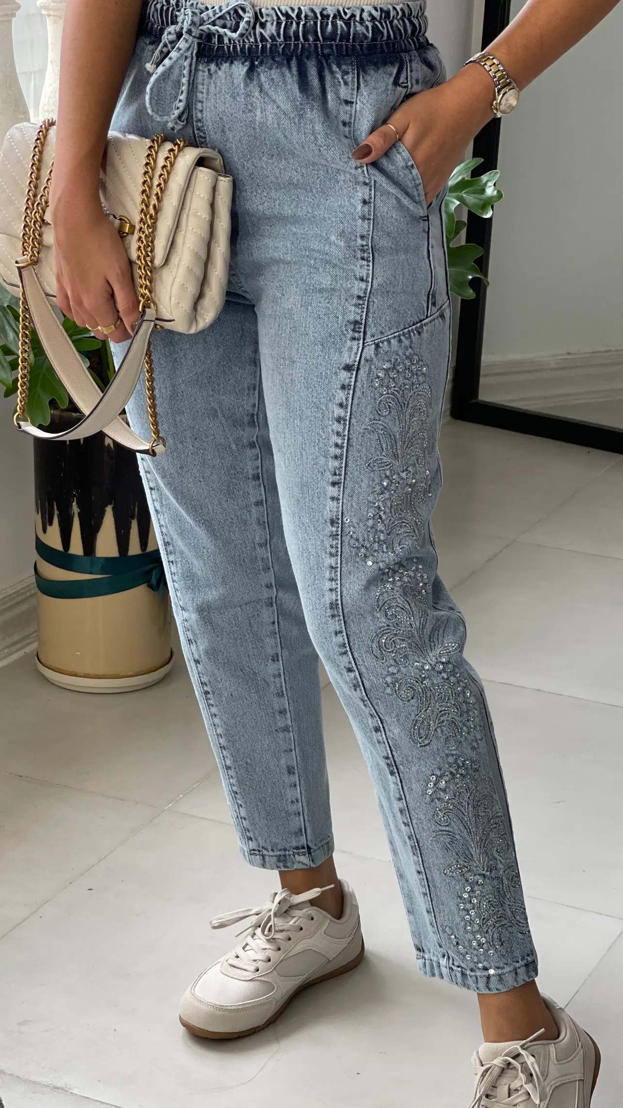 شلوار مام فیت جین برند اورجینال ترک