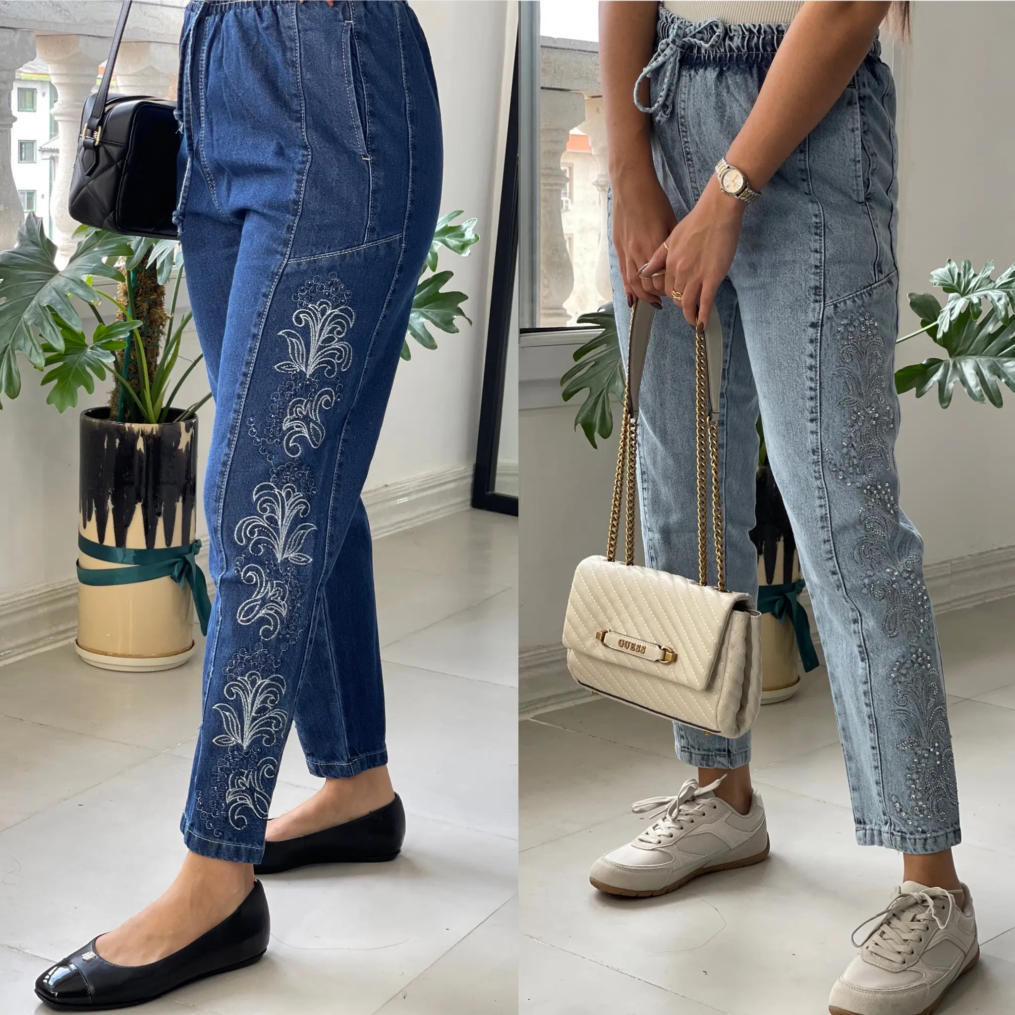 شلوار مام فیت جین برند اورجینال ترک