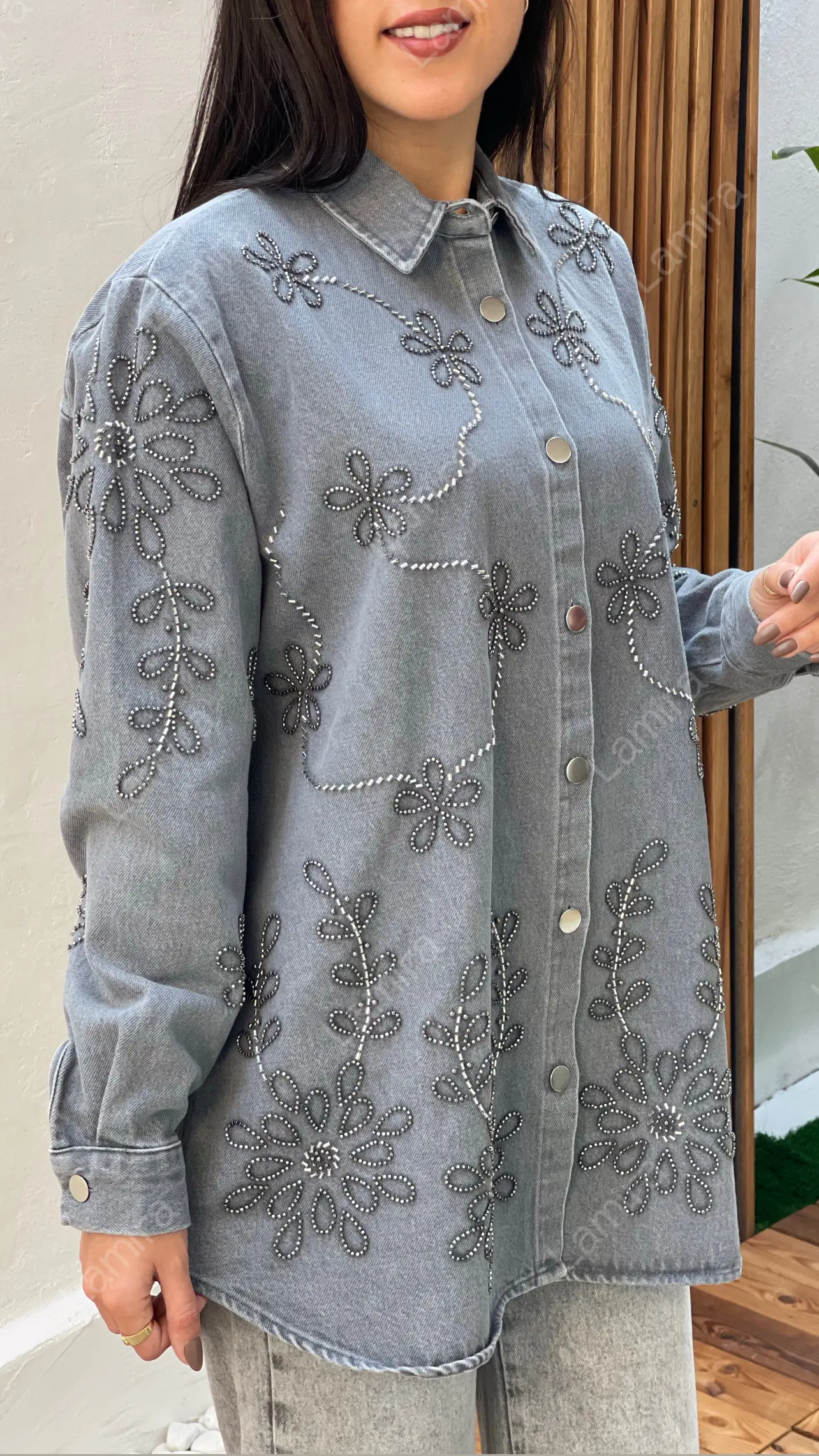 کت جین مجلسی ملیله دوزی جین پاییزه ضخیم