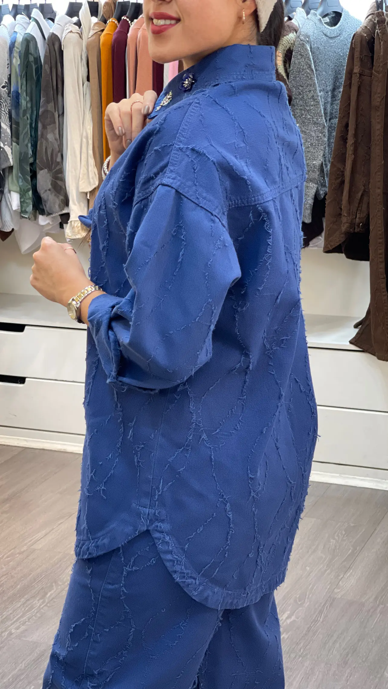 ست جین طرح دار گل برجسته