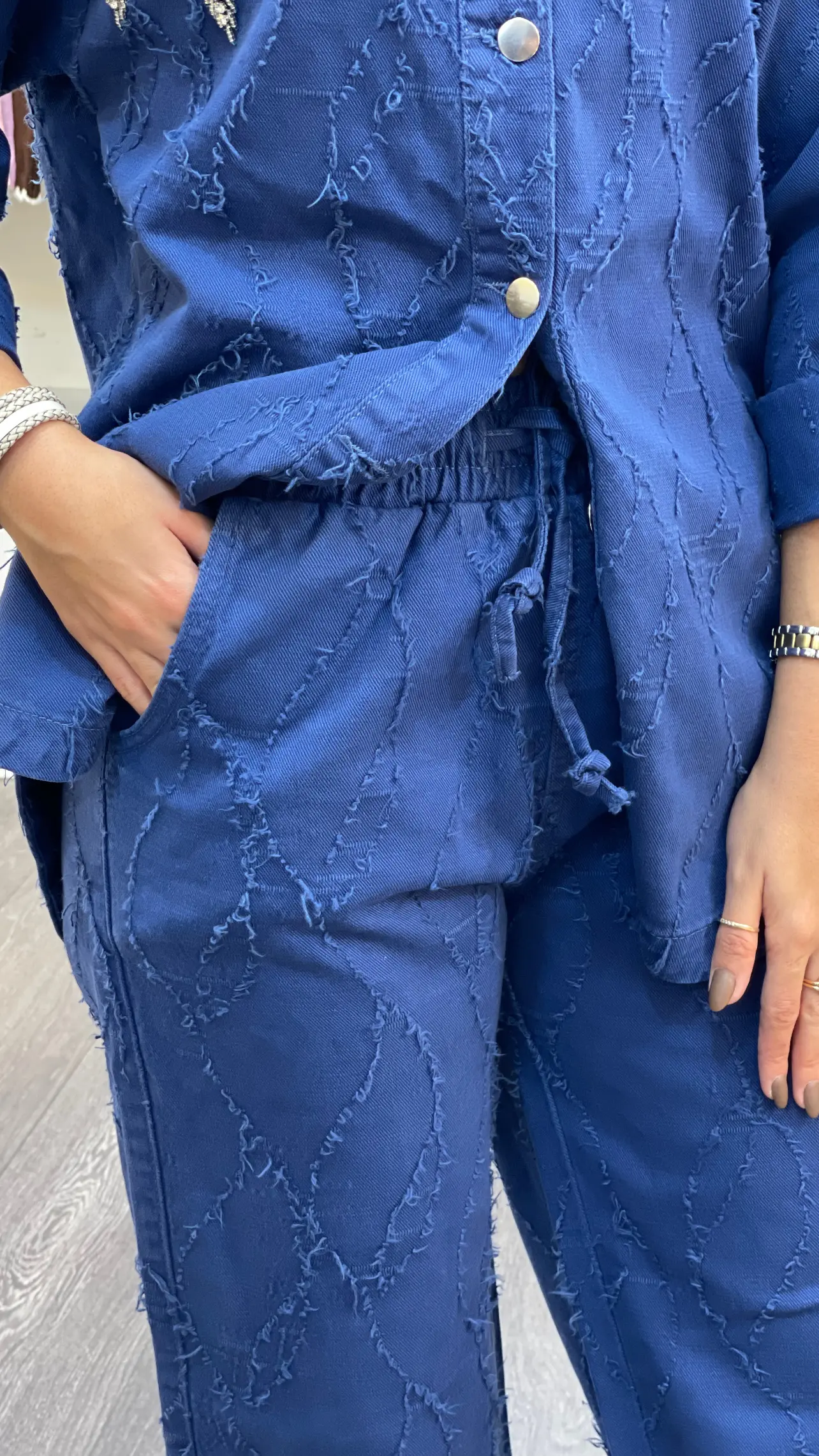 ست جین طرح دار گل برجسته