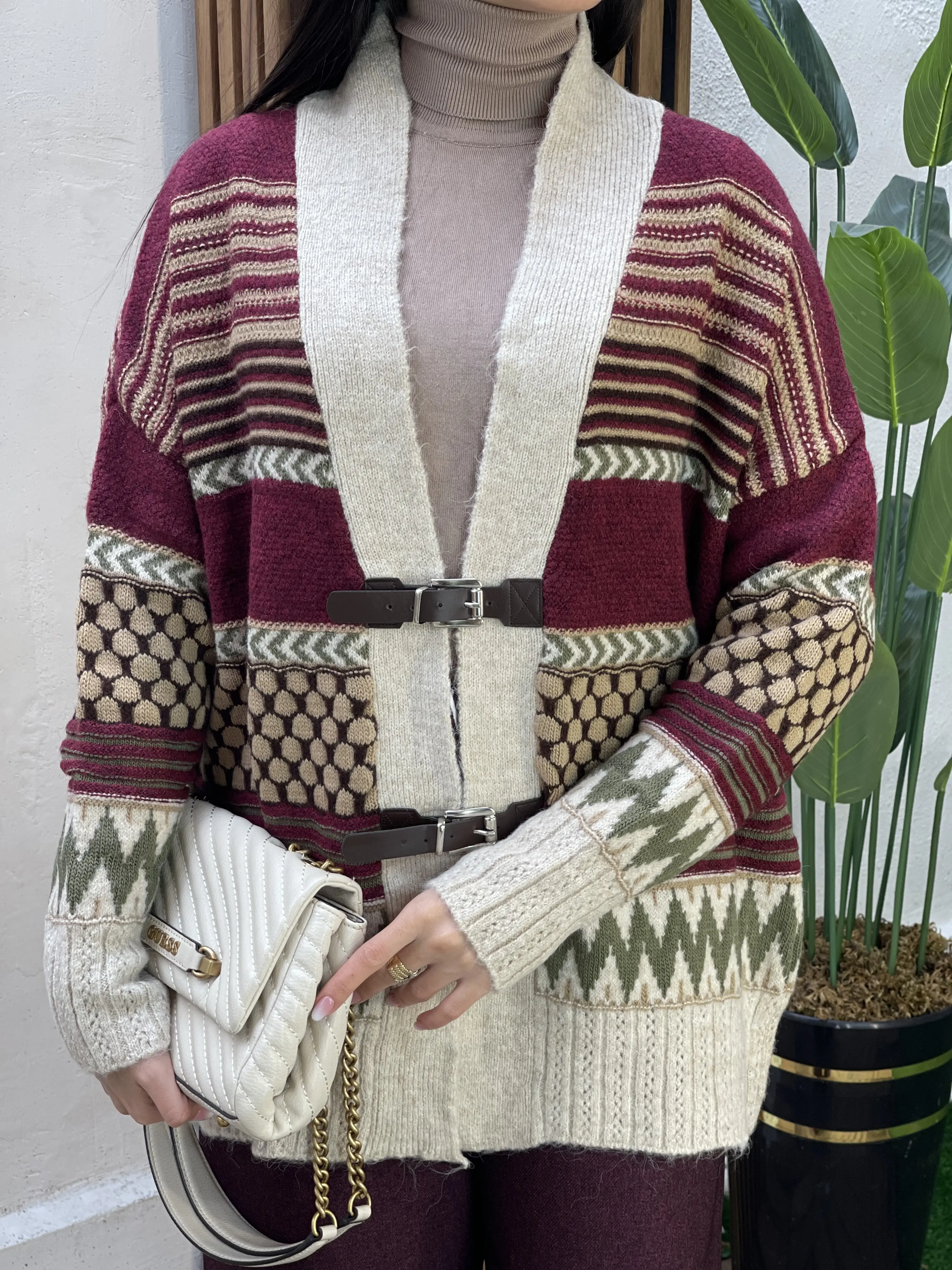 بافت کمربند دار رنگی برند اوجینال ترک