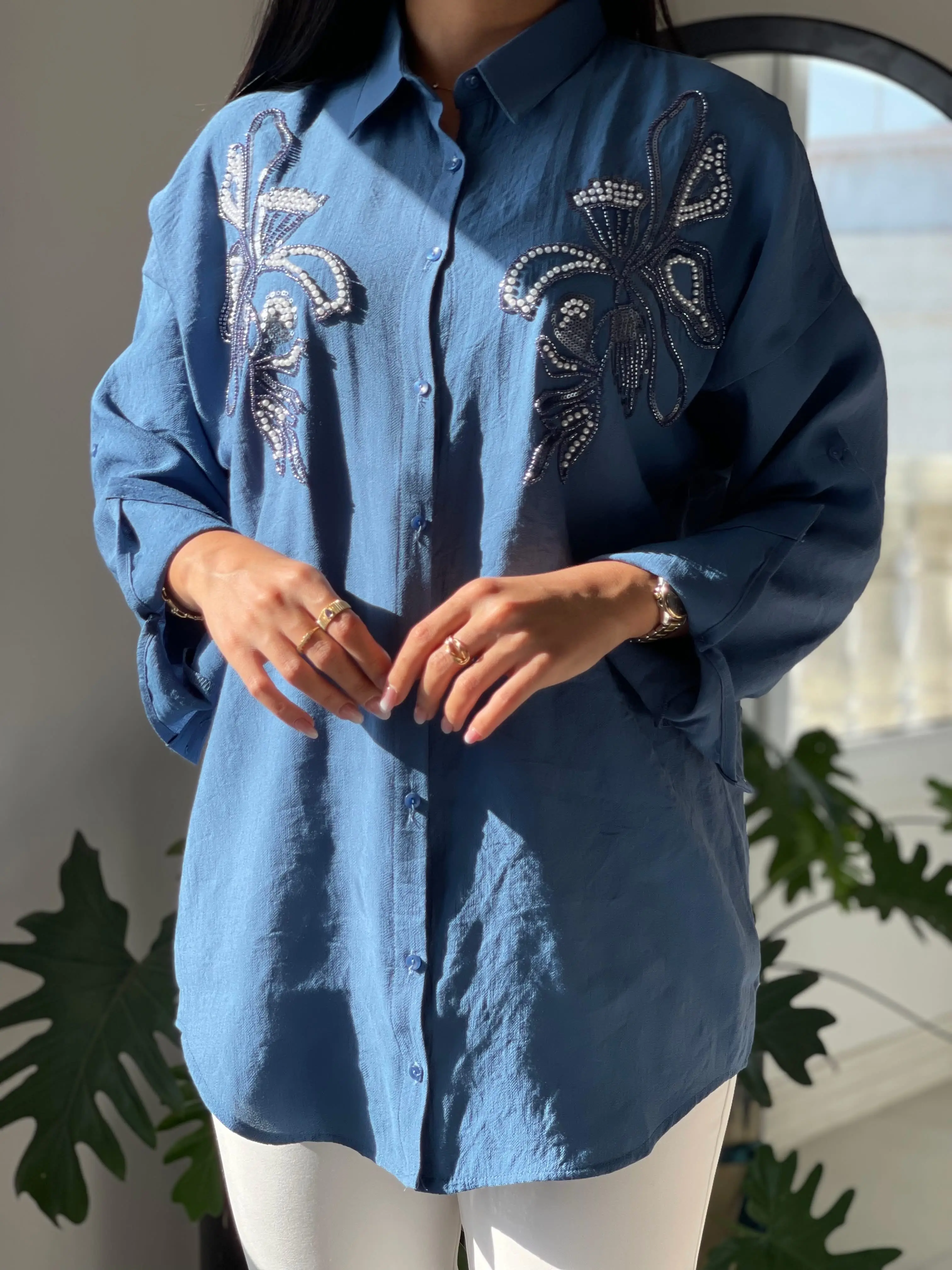 شومیز مانتویی مجلسی طرح لروکس