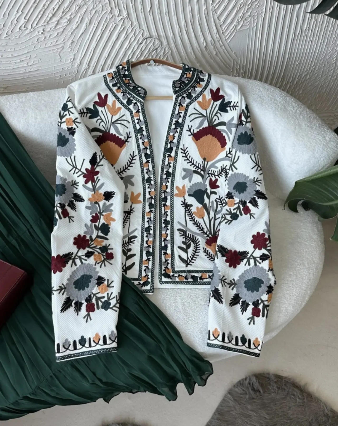 کت گلدوزی جلو باز طرح بهار