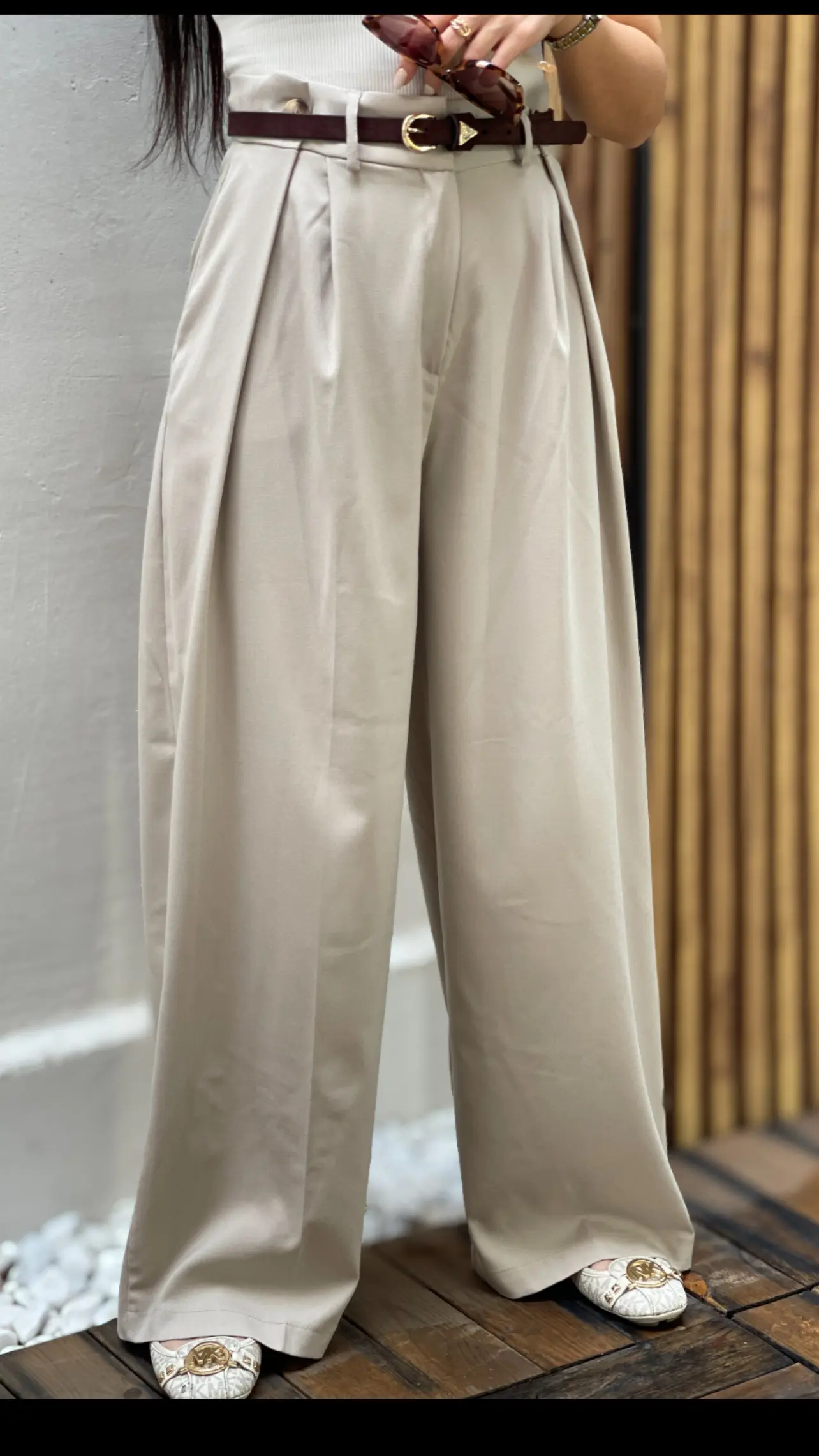 شلوار جلو دکمه دار zara از بالا گشاد برند اورجینال ترک