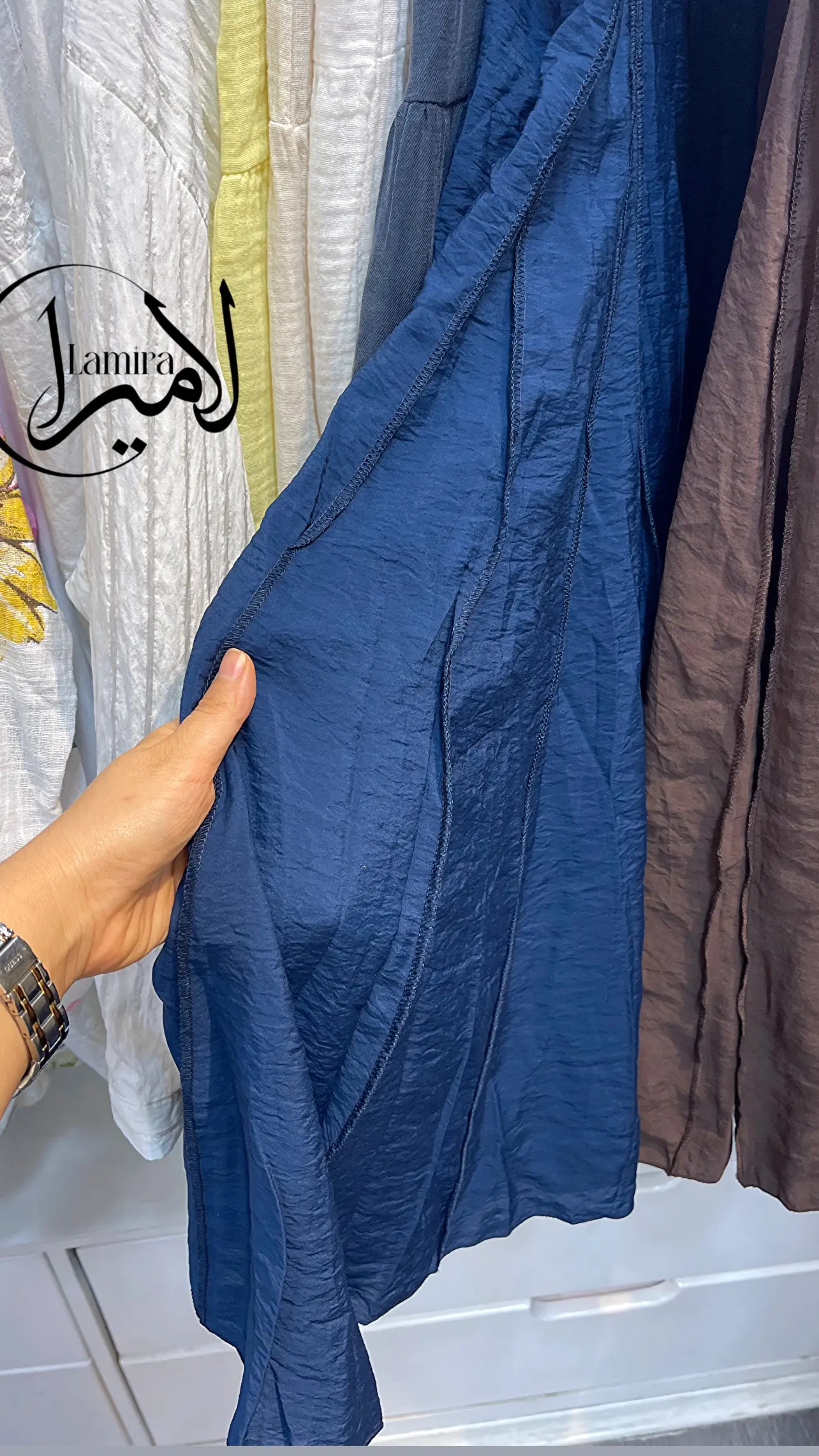 دامن تنسل آستردار مدل اسپانیایی سرمه ای