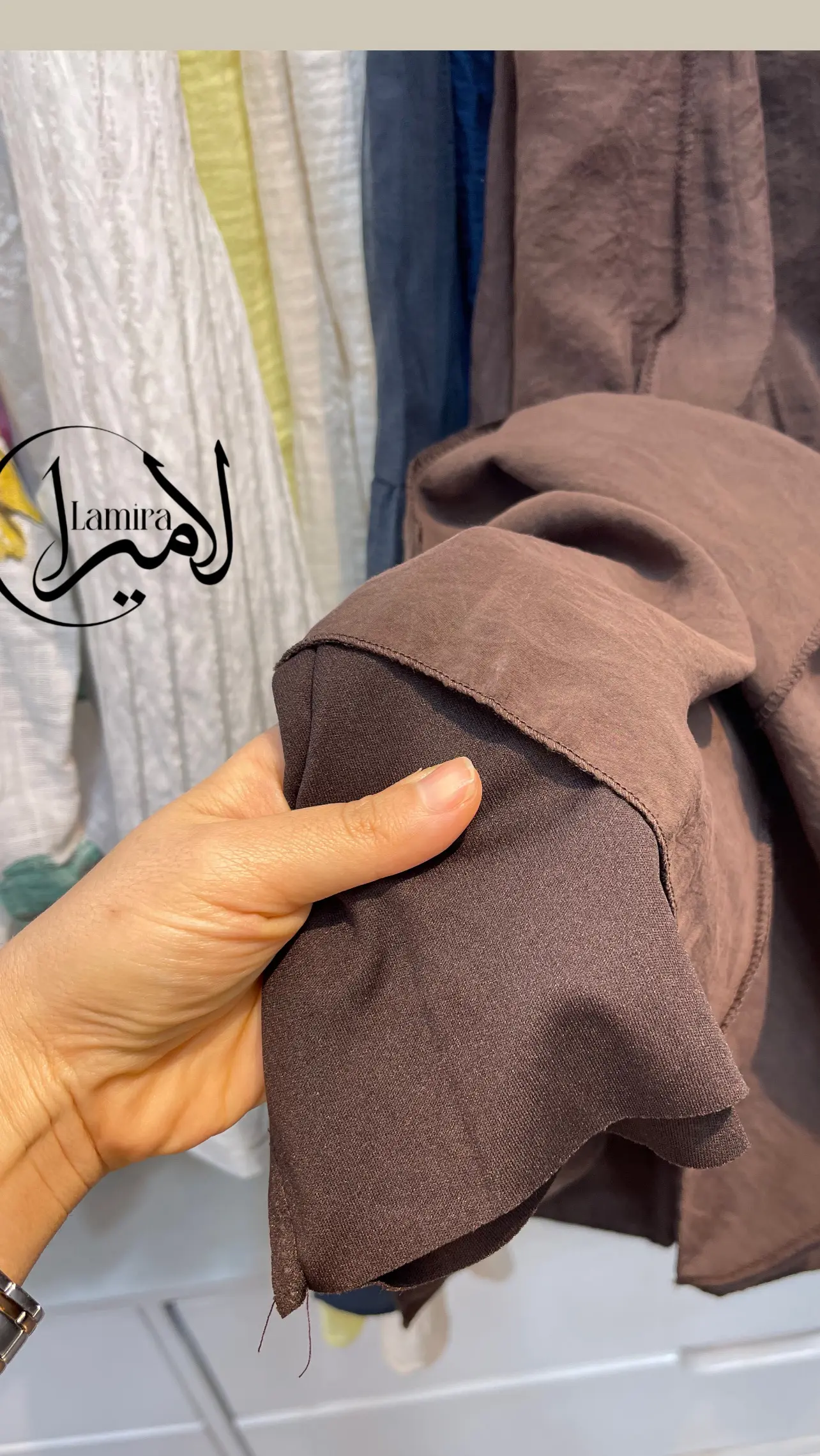 دامن تنسل آستردار مدل اسپانیایی قهوه ای