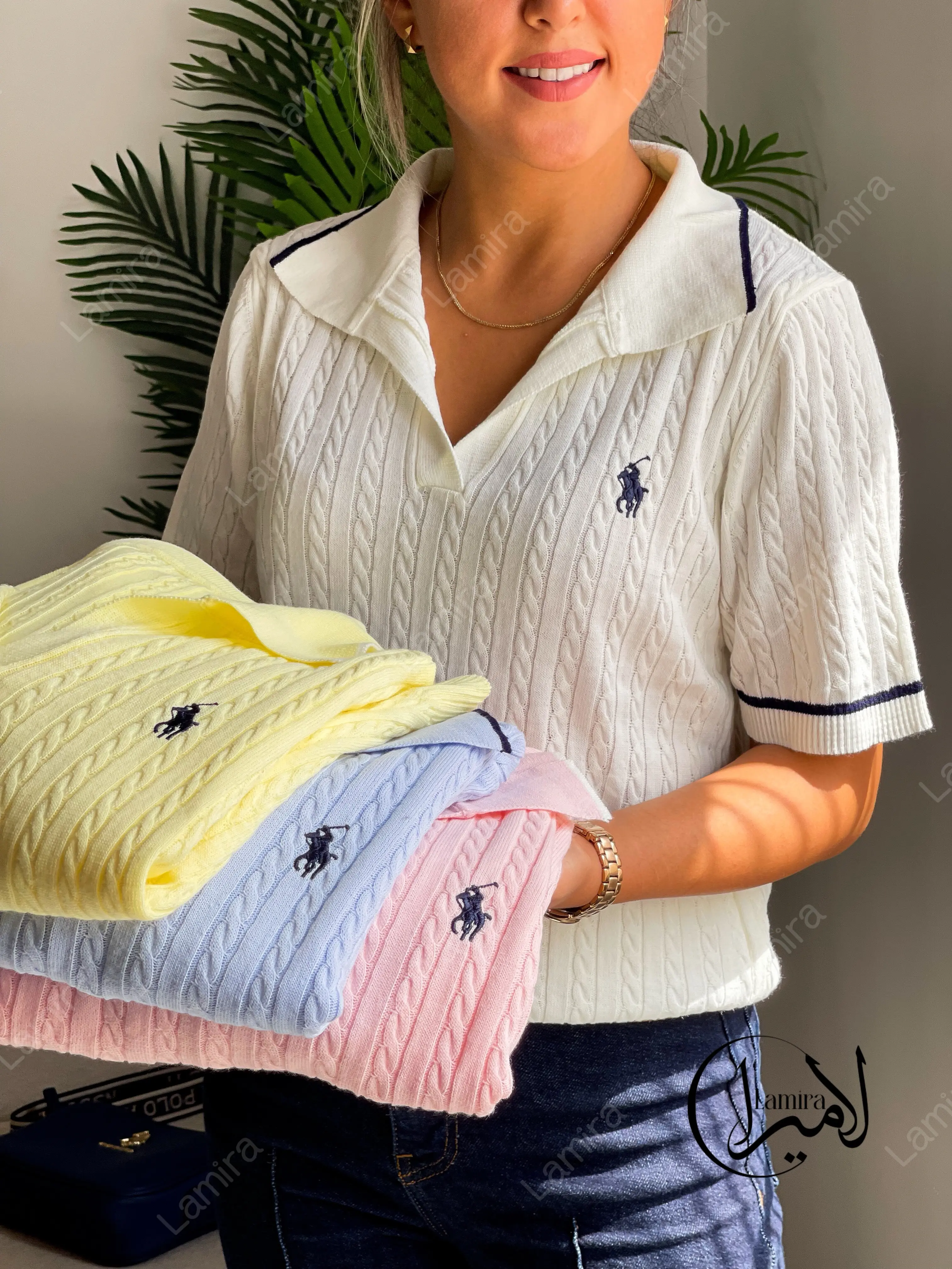 پولوشرت بافت یقه دار گلدوزی polo
