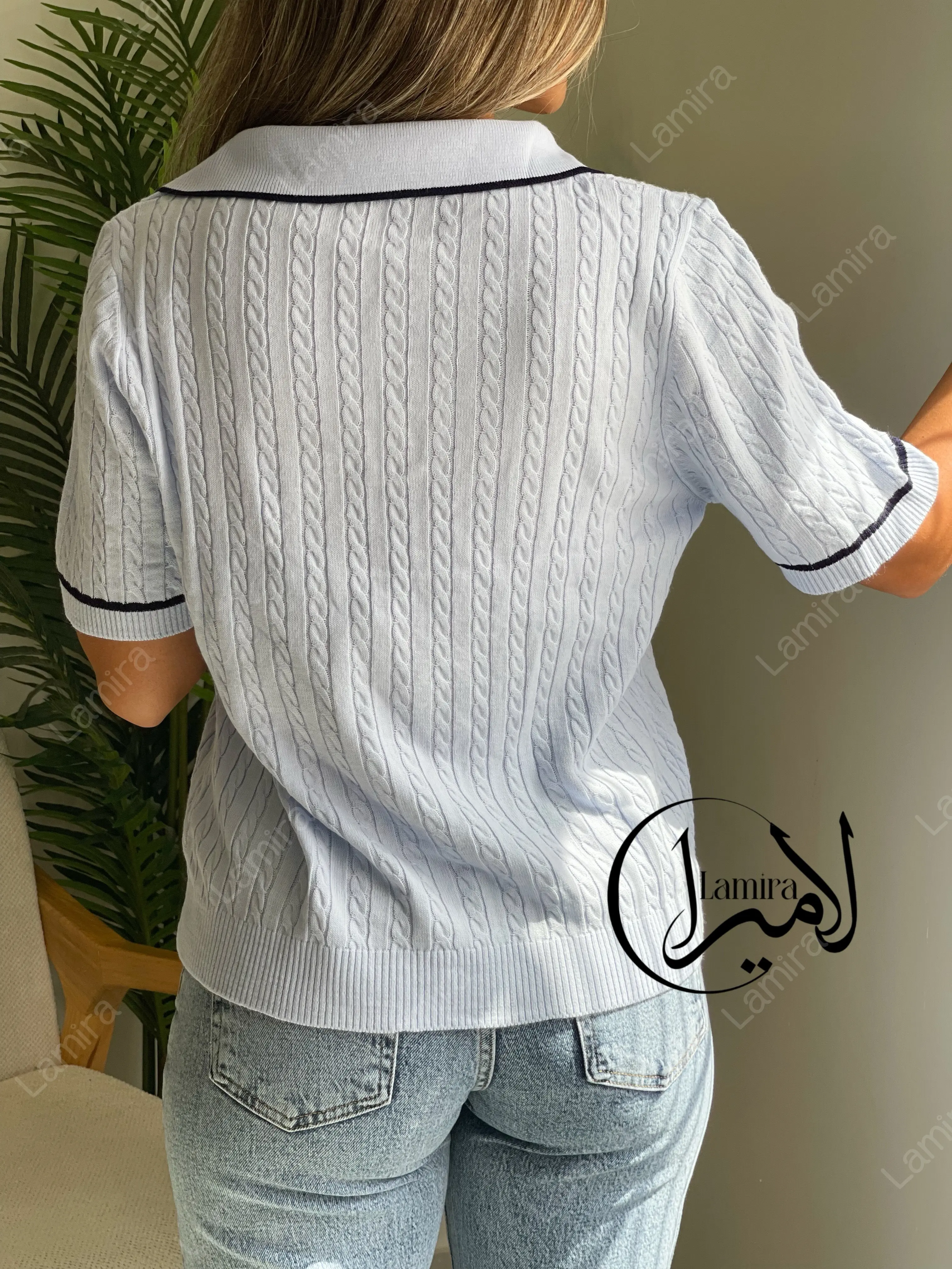 پولوشرت بافت یقه دار گلدوزی polo