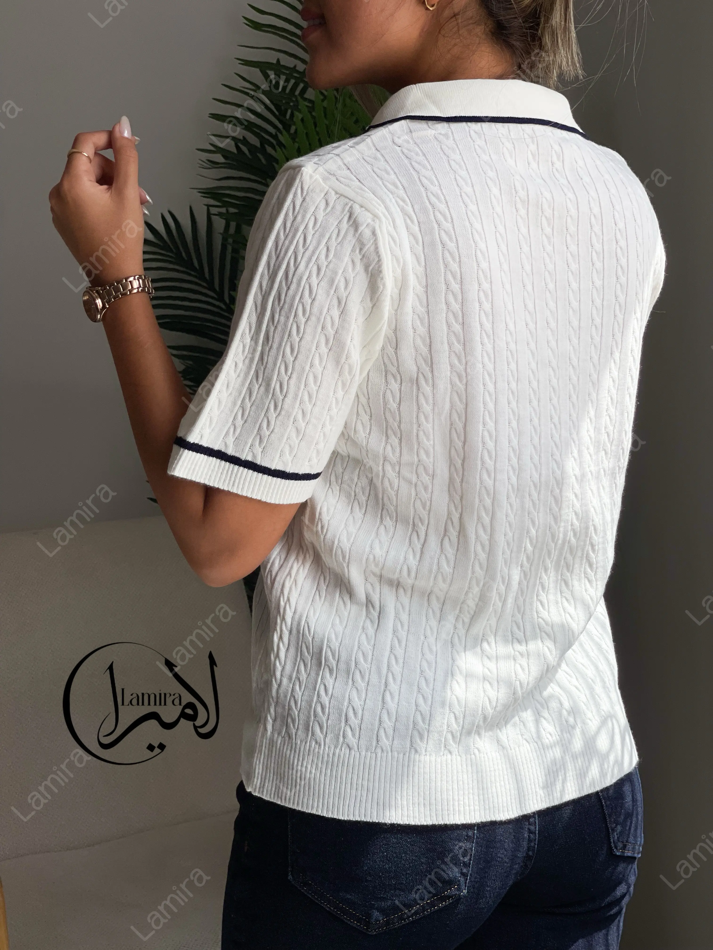 پولوشرت بافت یقه دار گلدوزی polo