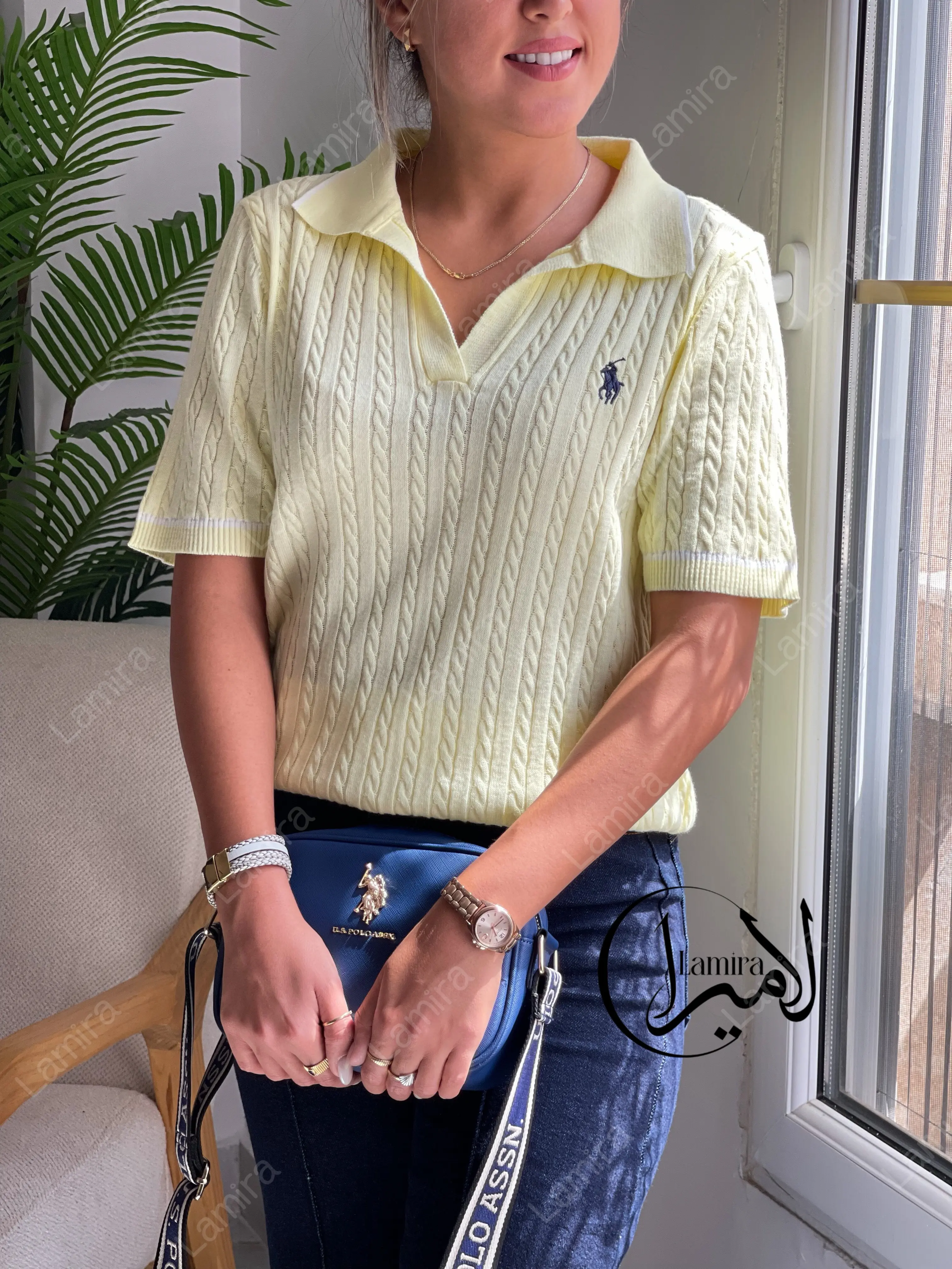 پولوشرت بافت یقه دار گلدوزی polo