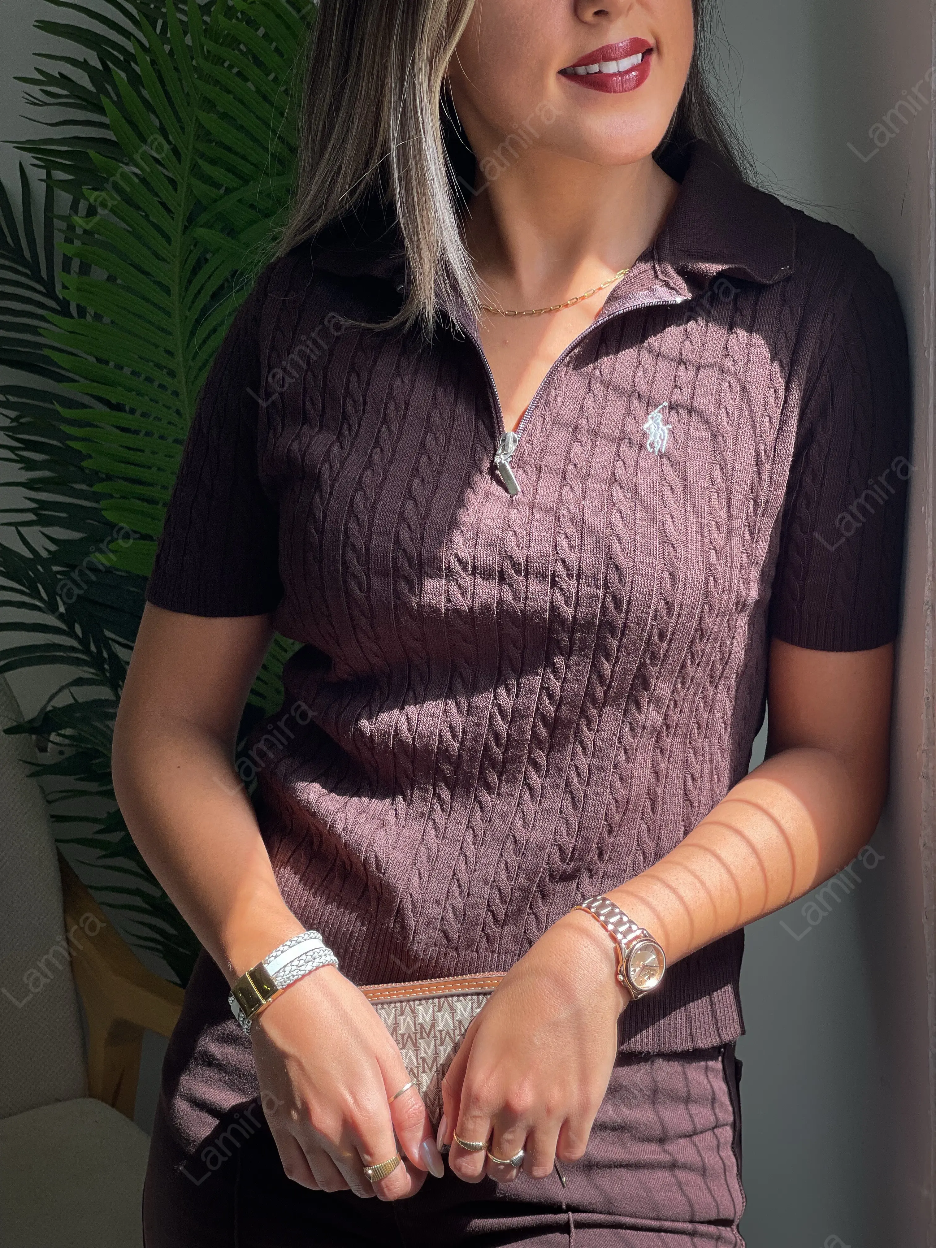 ریز بافت نیم زیپ polo