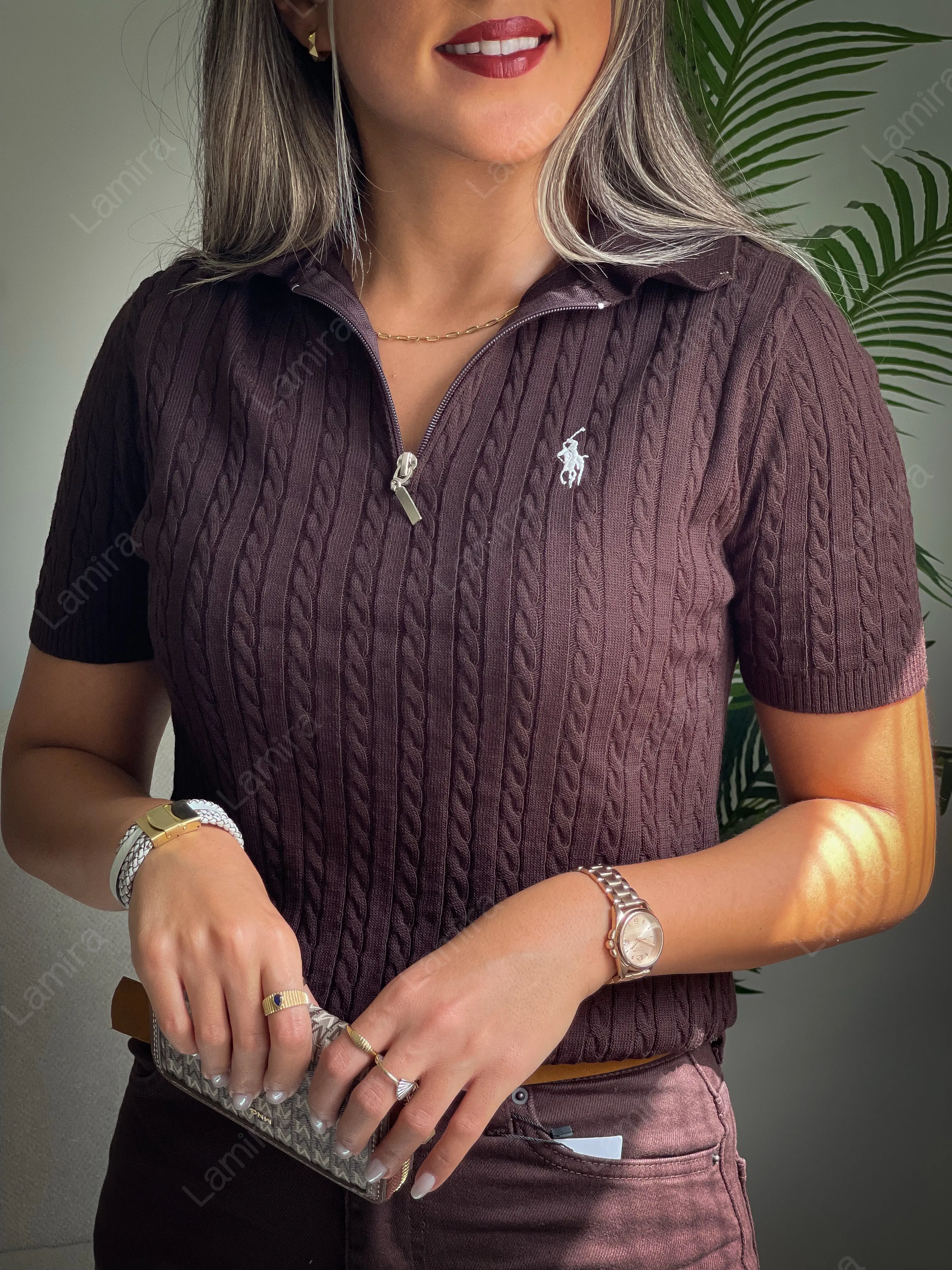 ریز بافت نیم زیپ polo