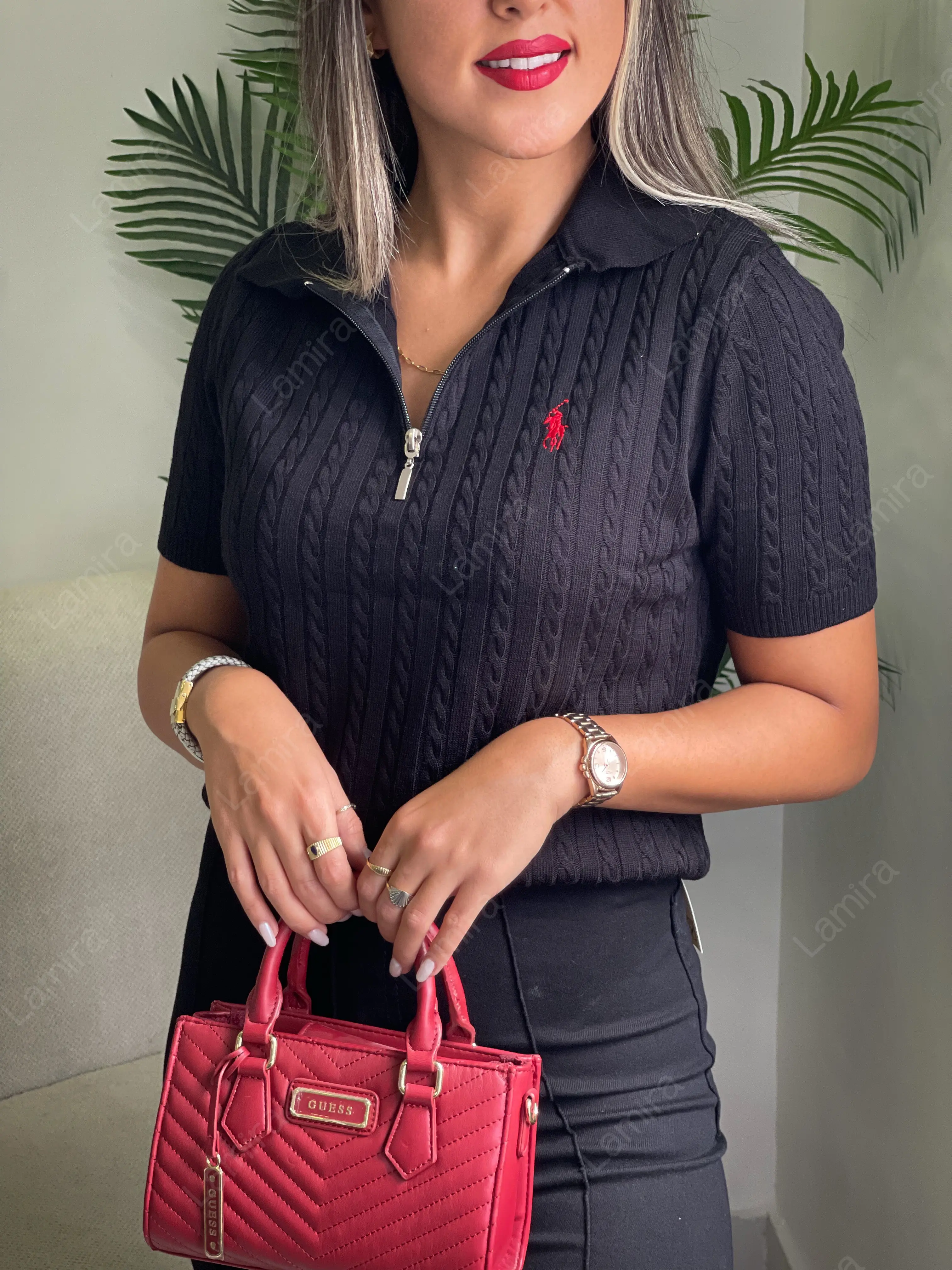 ریز بافت نیم زیپ polo