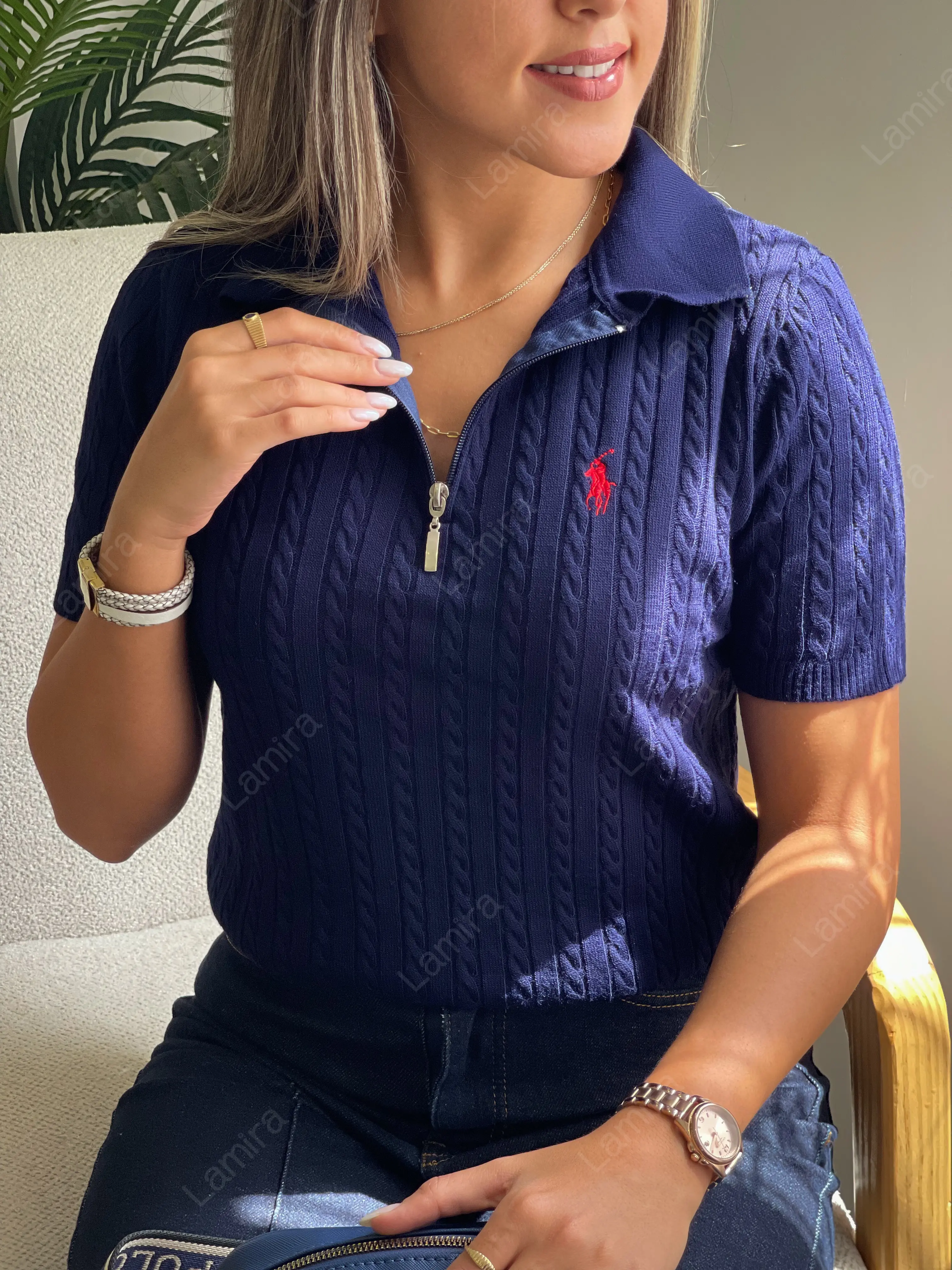ریز بافت نیم زیپ polo