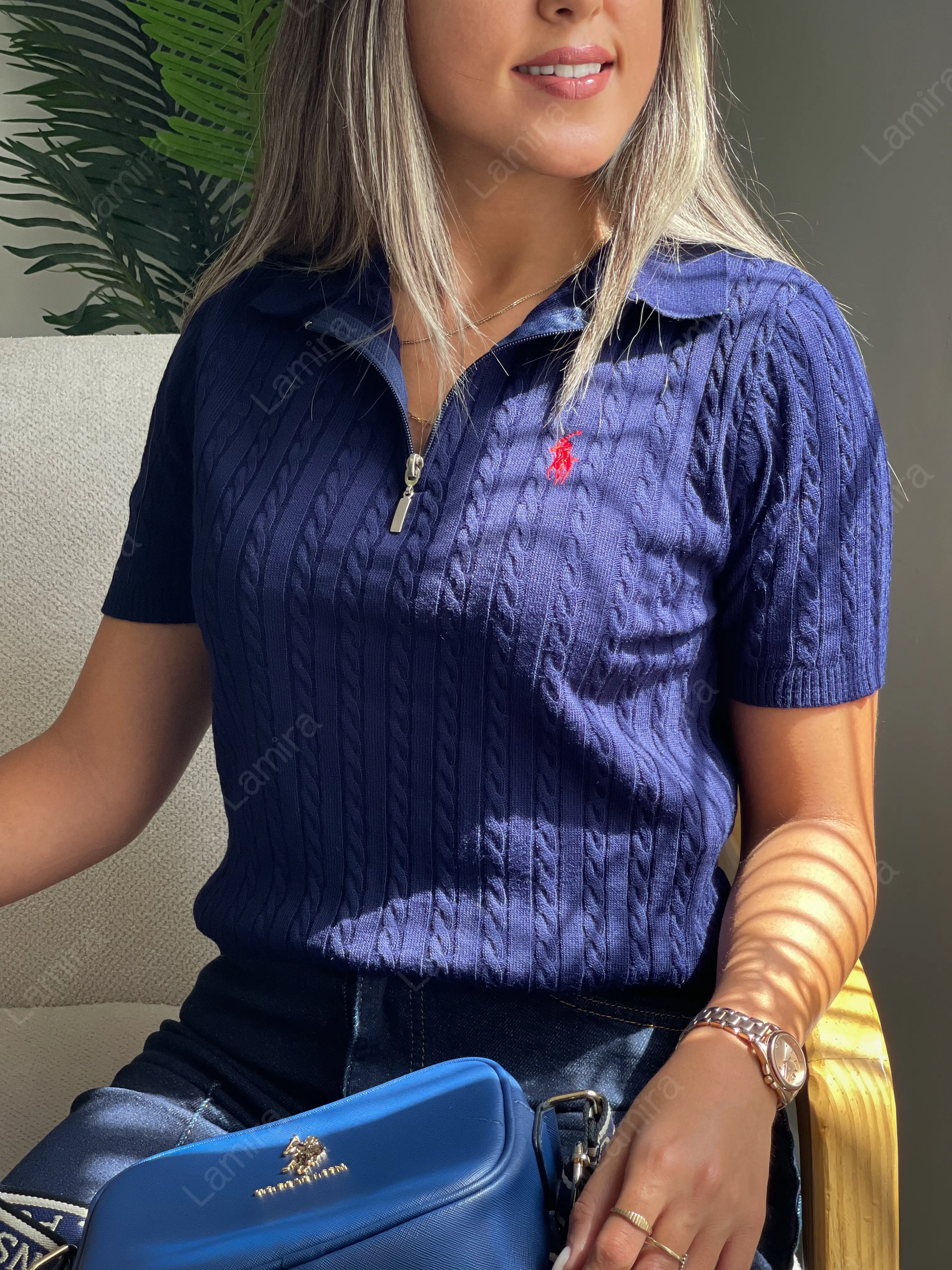 ریز بافت نیم زیپ polo