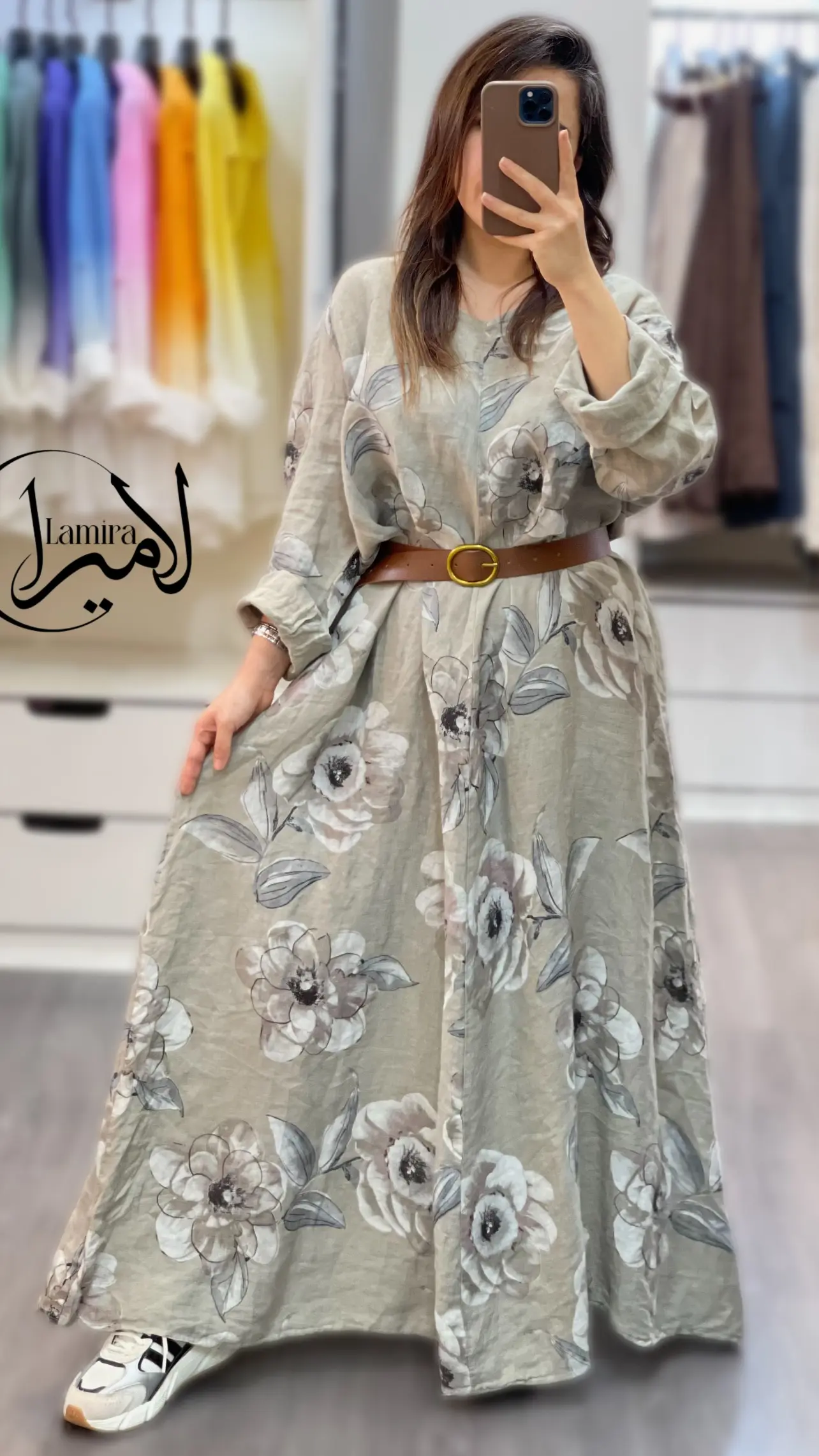 پیراهن نیم کلوش ایتالیایی طرح میخک
