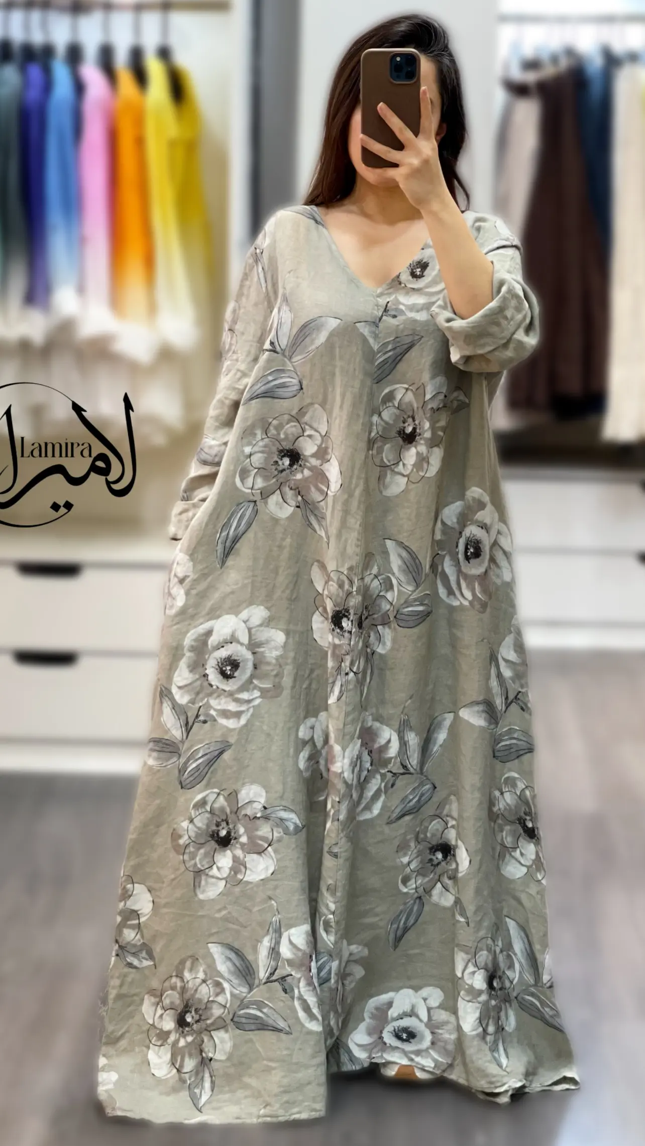 پیراهن نیم کلوش ایتالیایی طرح میخک