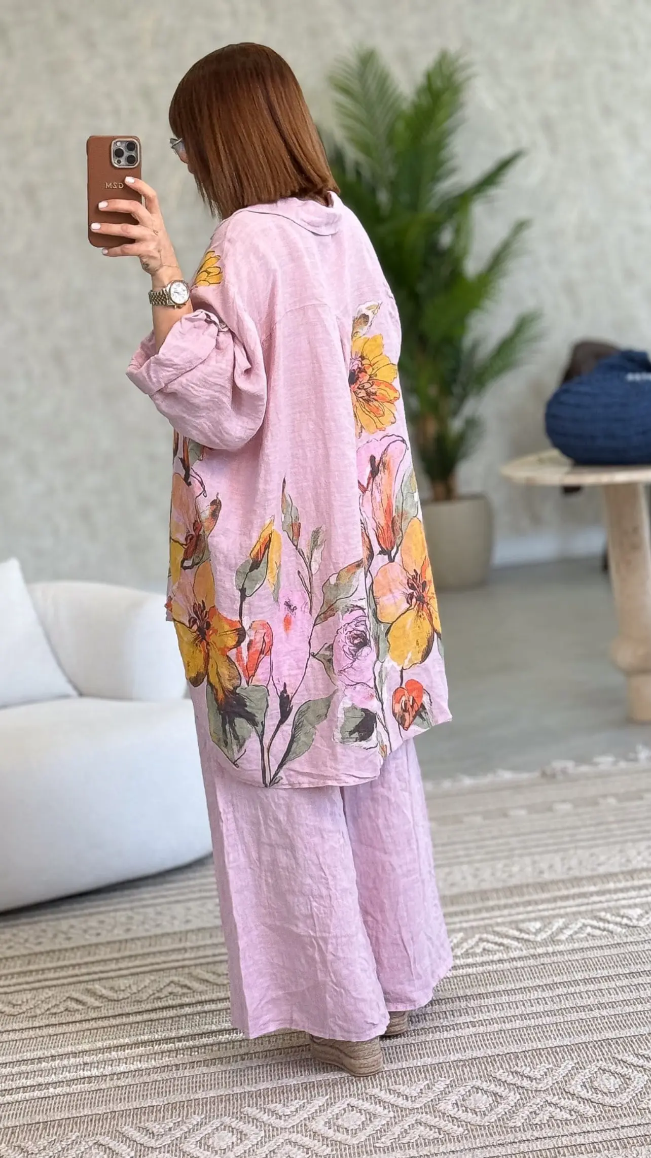 ست تونیک و شلوار گرم بالای ایتالیایی طرح گلبهار