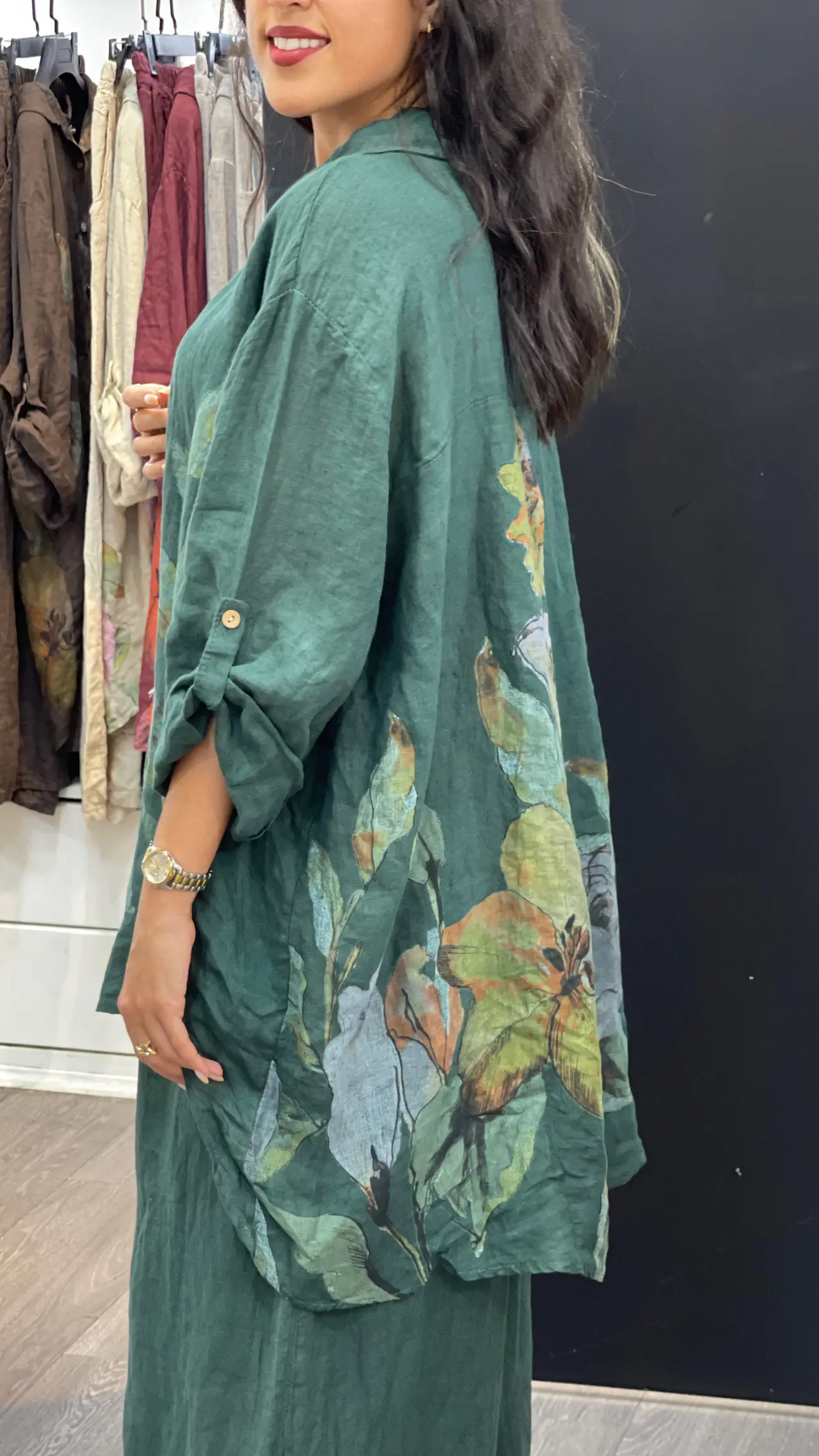 ست تونیک و شلوار گرم بالای ایتالیایی طرح گلبهار