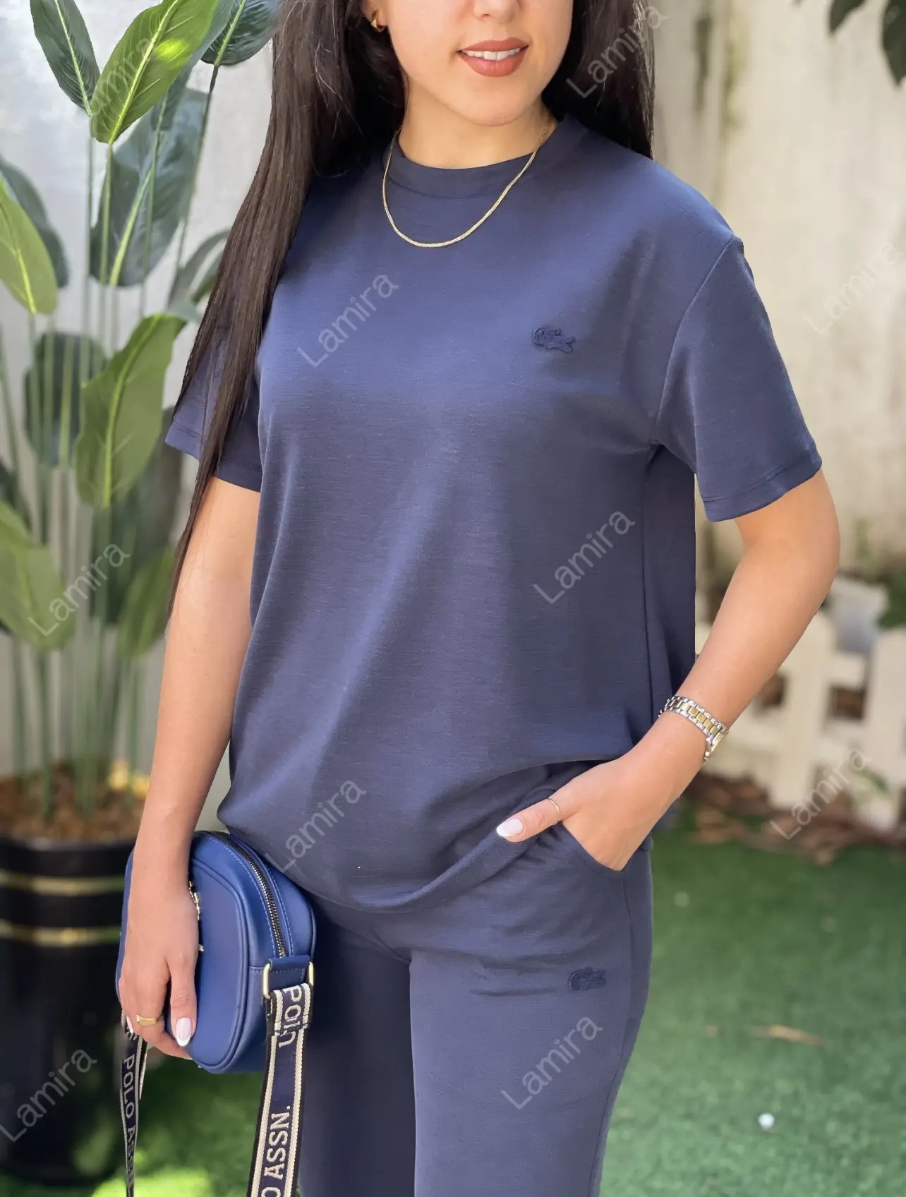 ست oyshoبلوز شلوار اسپرت اورجینال ترک Lacoste