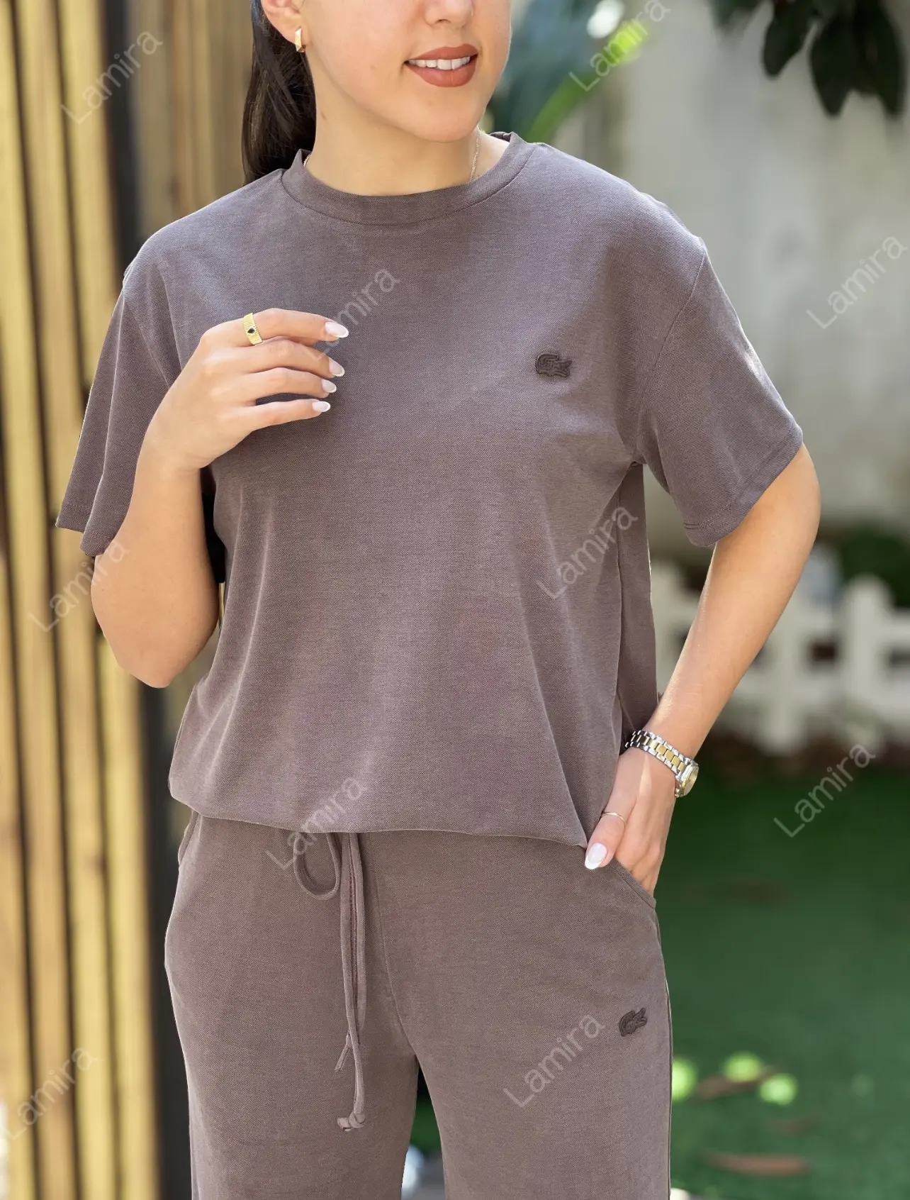 ست oyshoبلوز شلوار اسپرت اورجینال ترک Lacoste