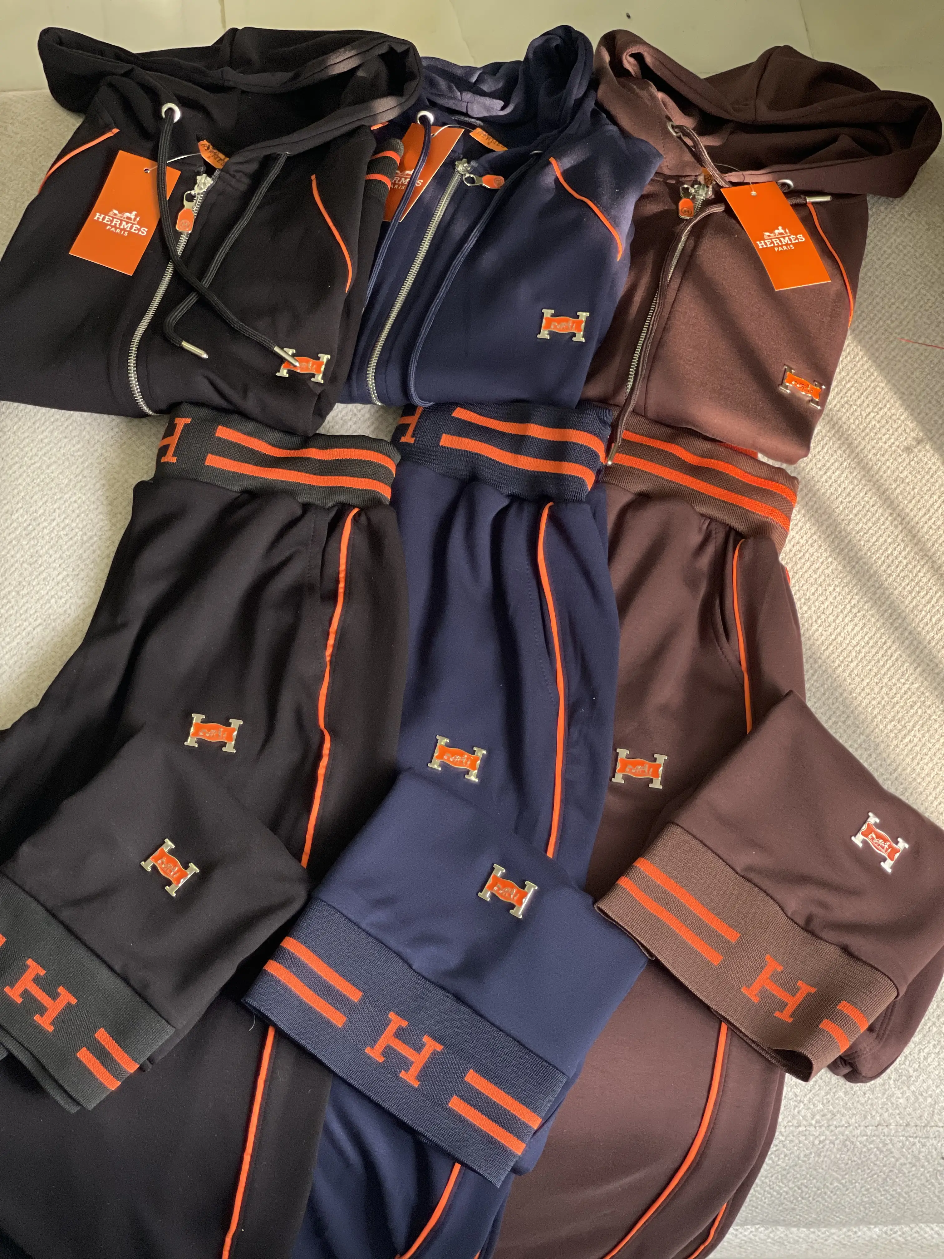 ست سه تیکه سوییشرت کلاه دار Hermes مستر ترک