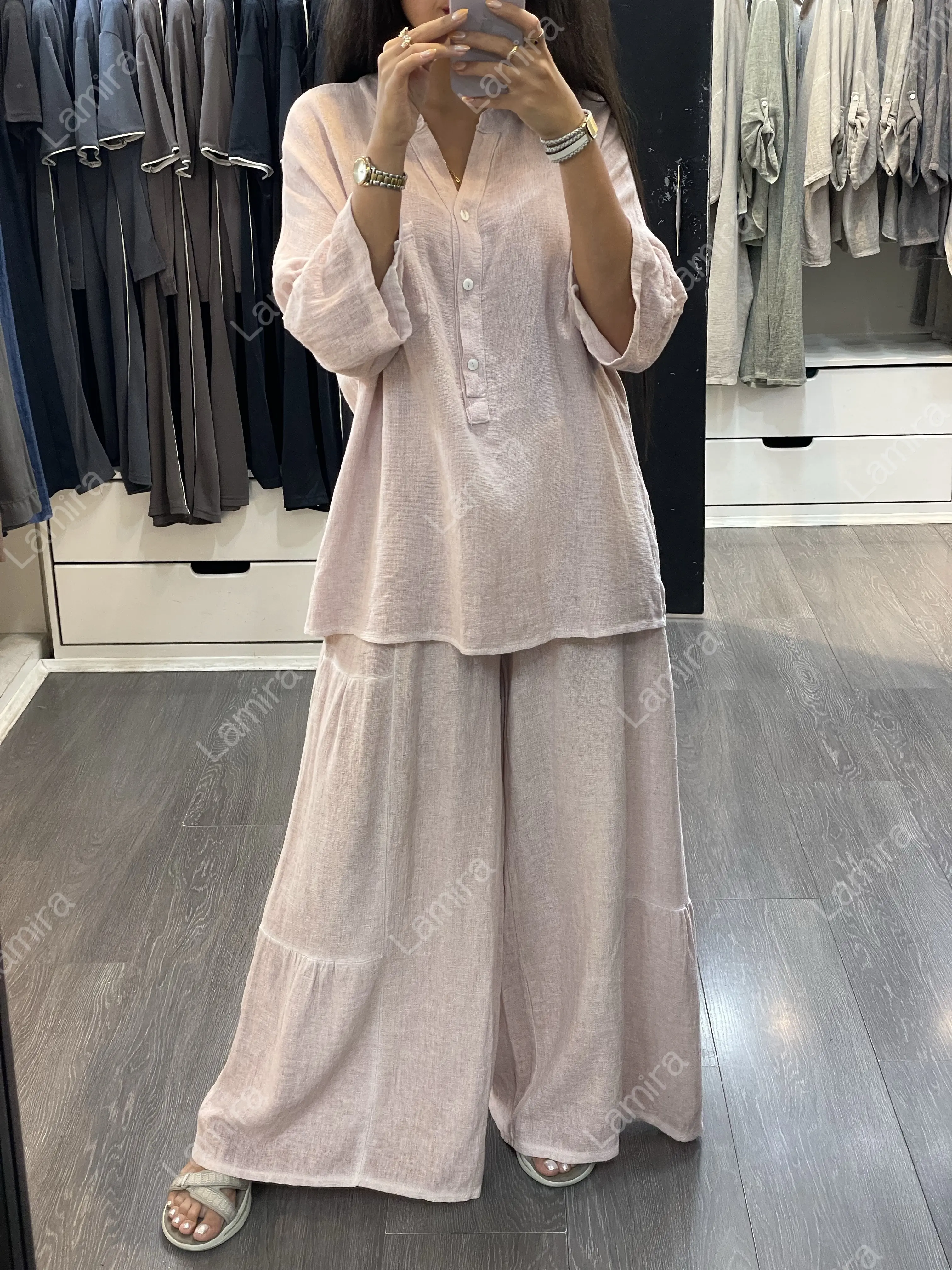 شومیز جلو بسته سه دکمه الیاف نارگیل