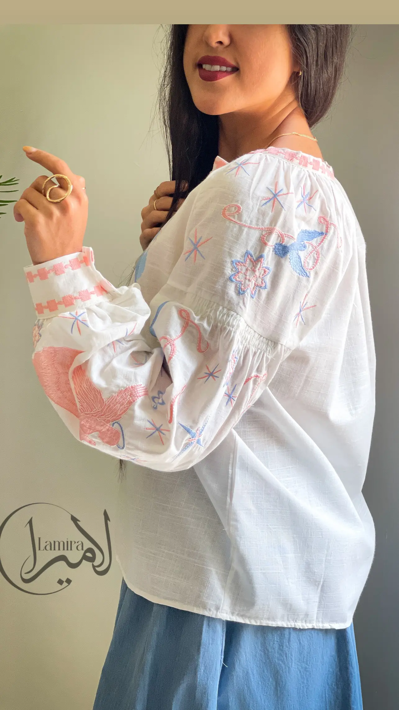 شومیز گلدوزی ترک طرح آنجل