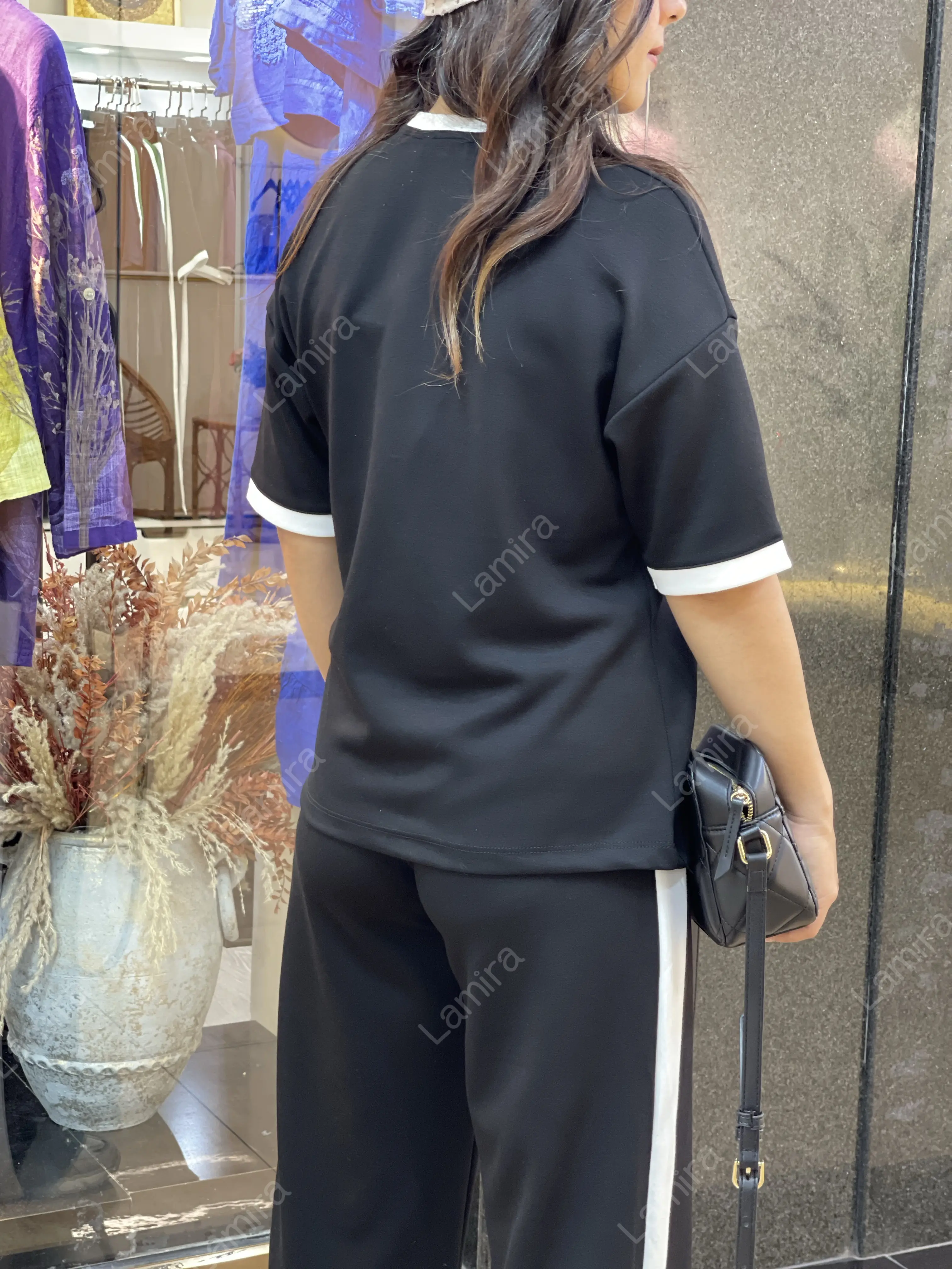 ست اویشو شلوار بغل خط سفید
