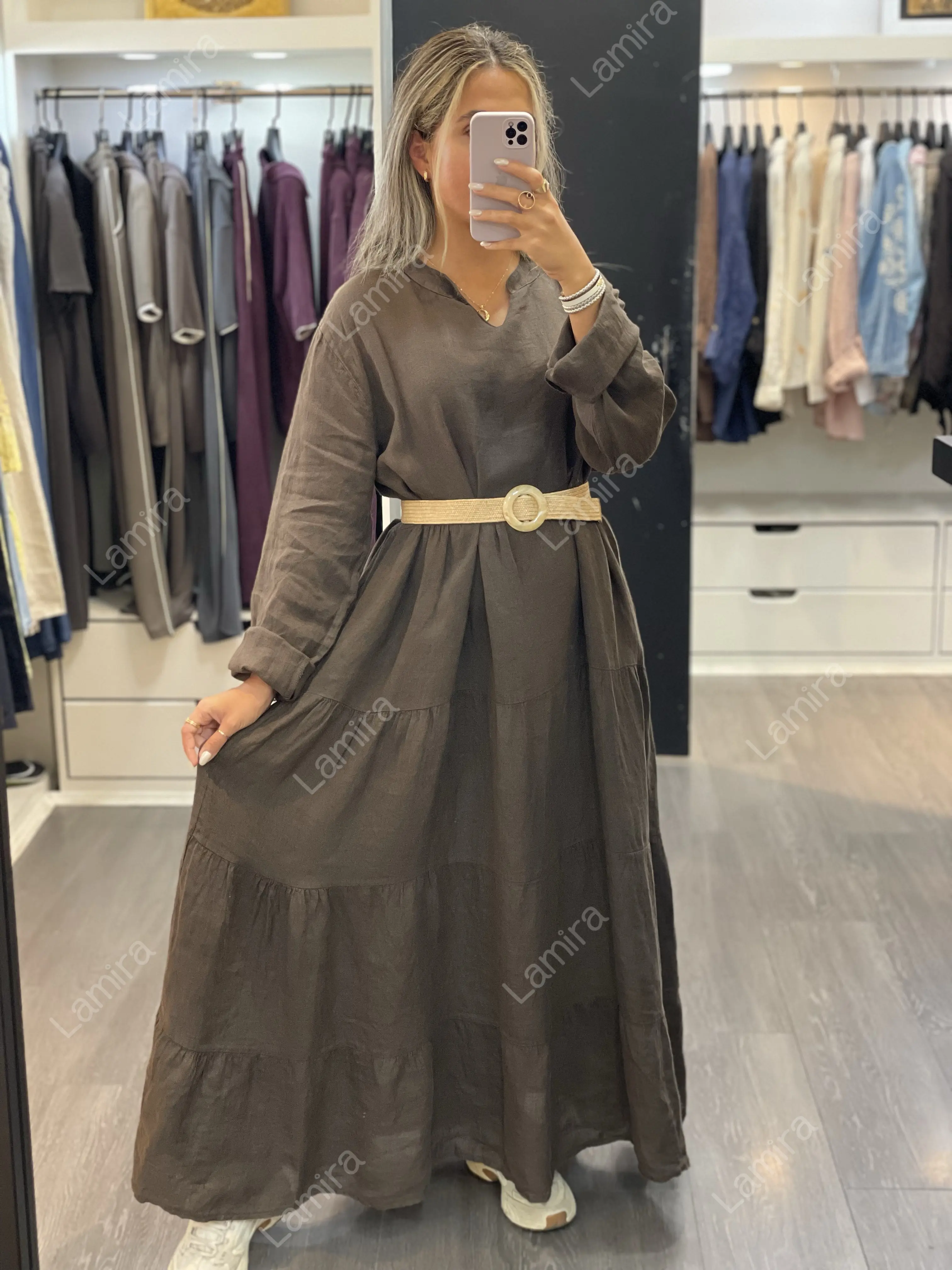 پیراهن لینن ایتالیایی کلوش