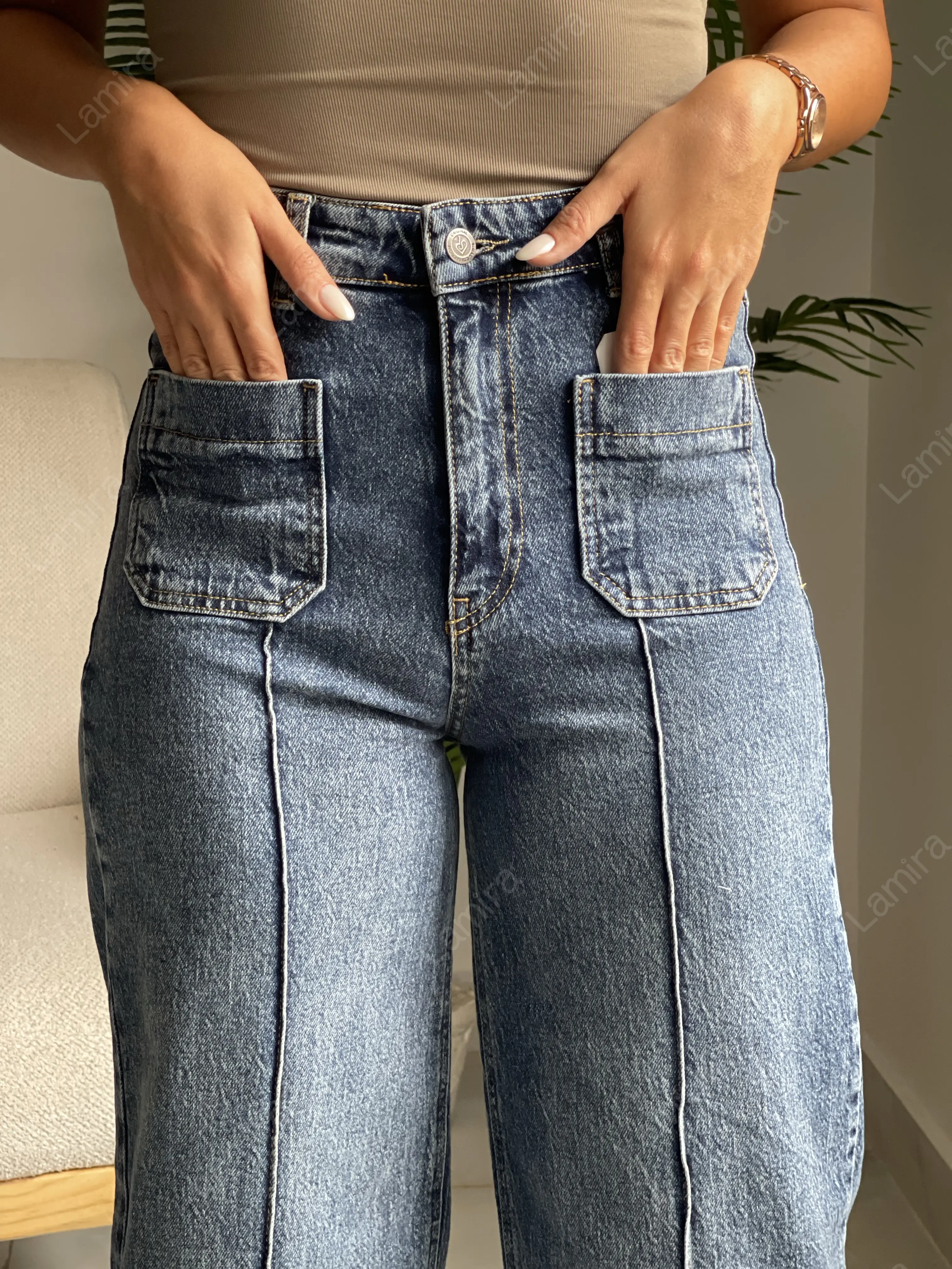 شلوار جین دو جیب مغزی دوزی Zara’s model