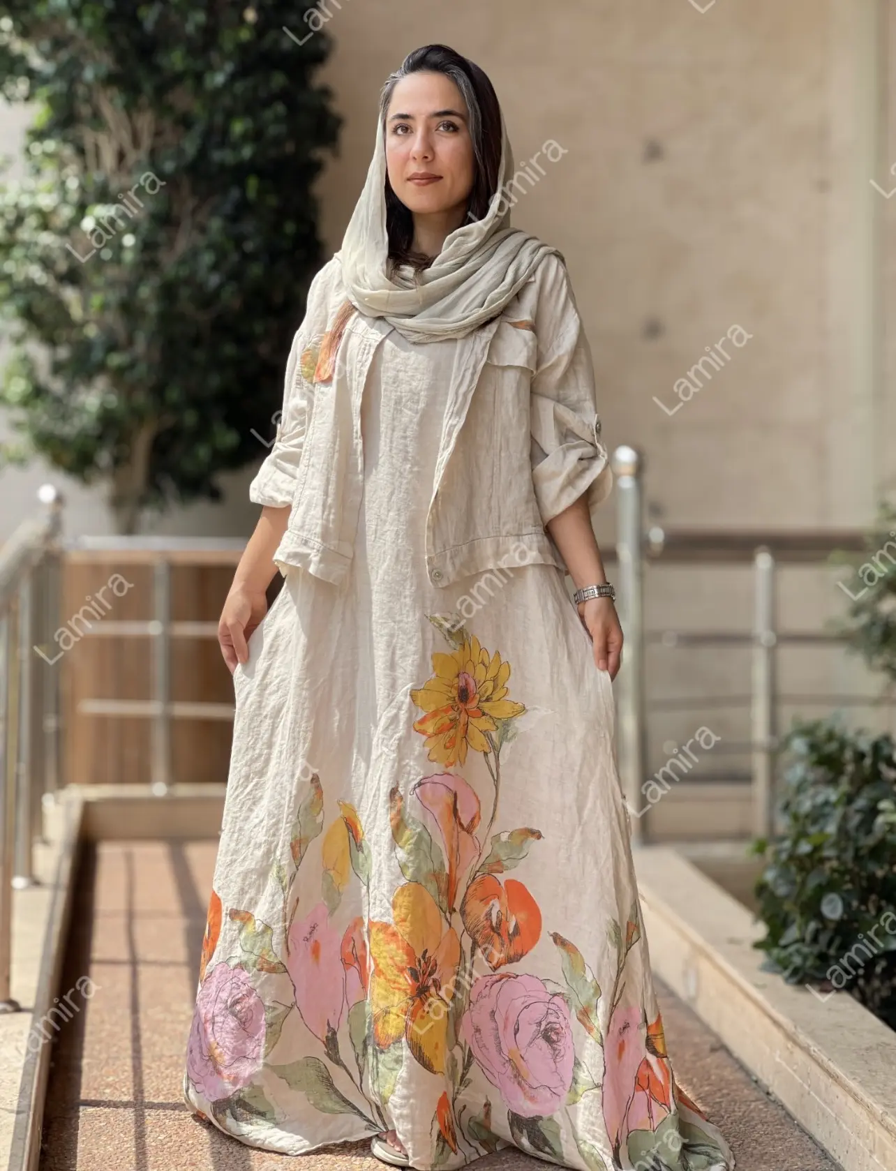 پیراهن لینن ایتالیایی گرم بالا کت سارافون طرح ساریس