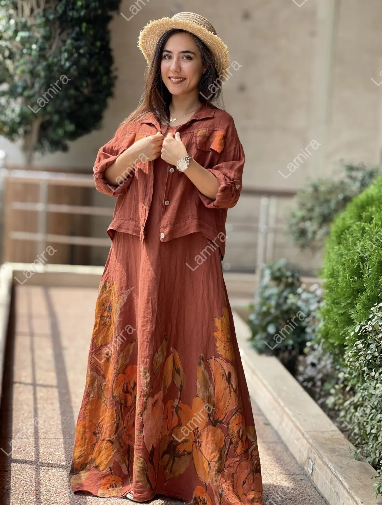 پیراهن لینن ایتالیایی گرم بالا کت سارافون طرح ساریس
