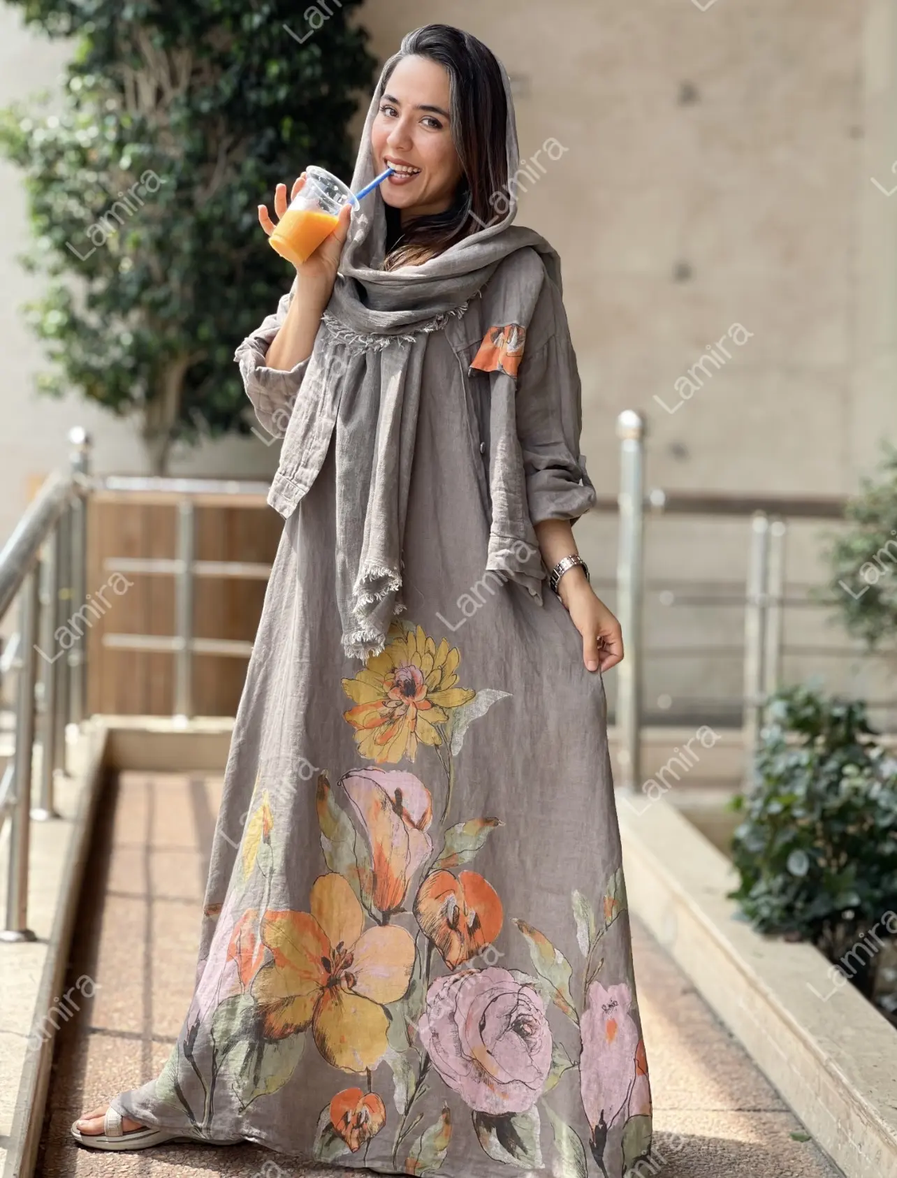 پیراهن لینن ایتالیایی گرم بالا کت سارافون طرح ساریس