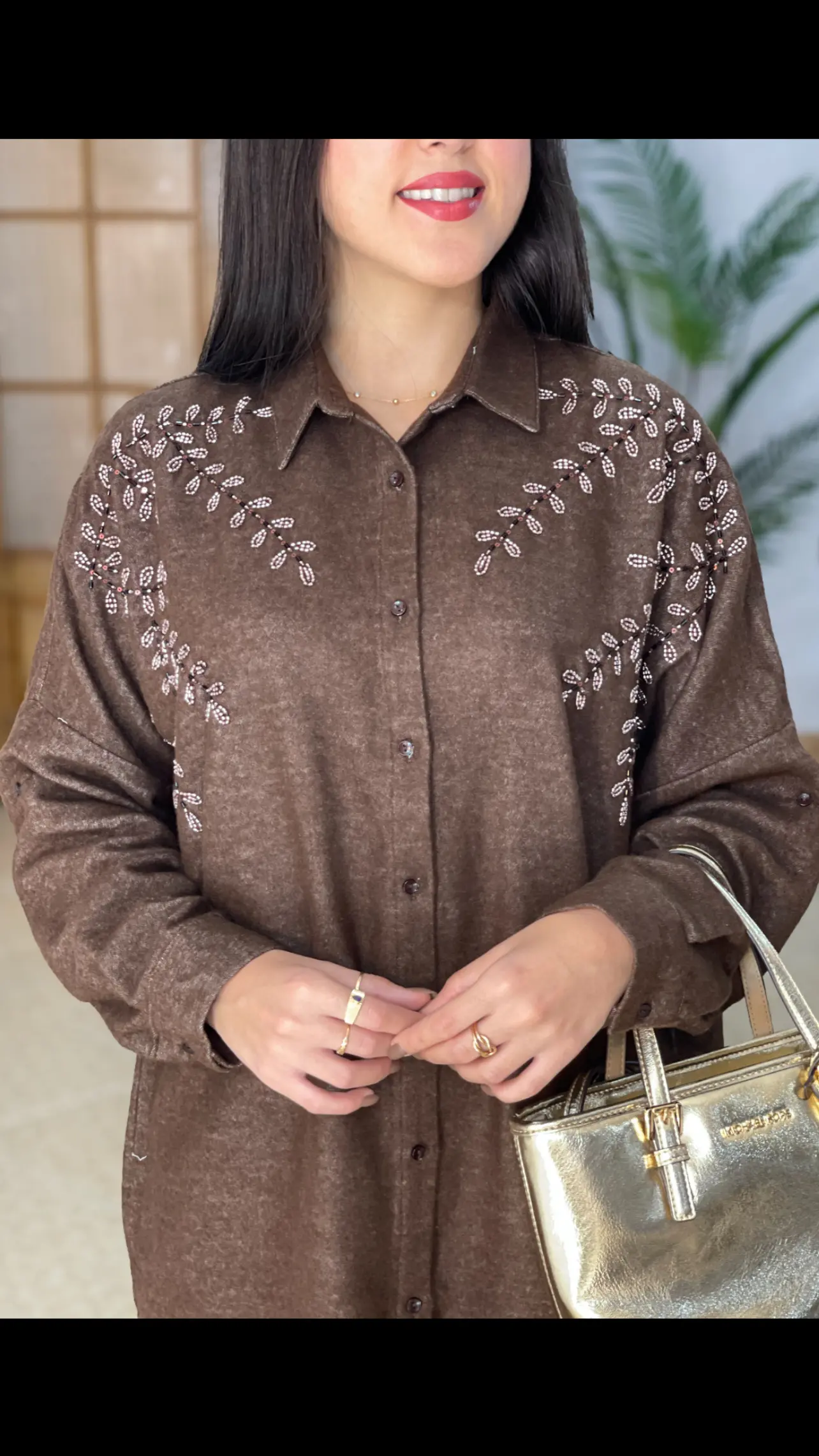 شومیز مانتویی مجلسی ترک طرح خوشه