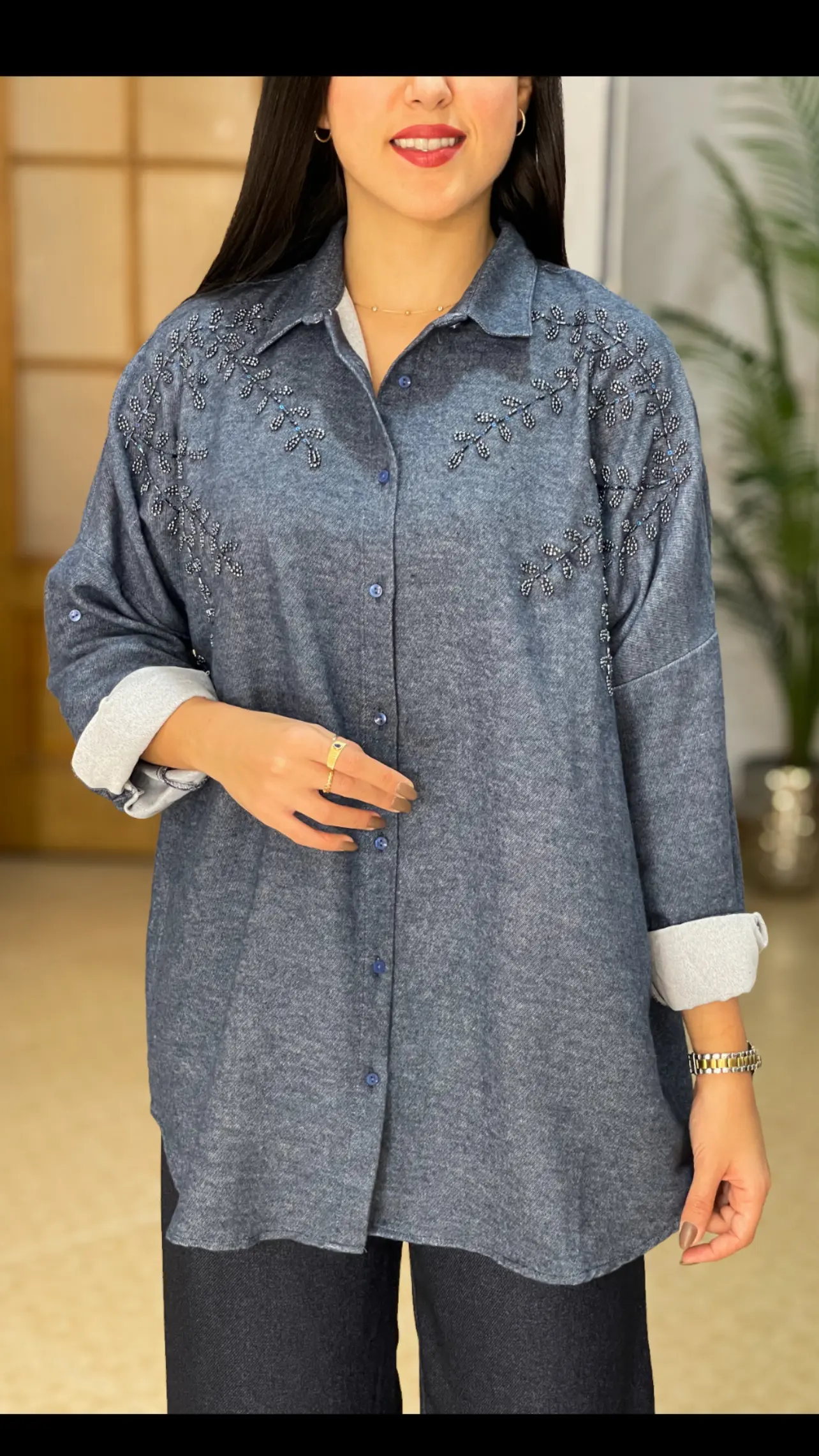 شومیز مانتویی مجلسی ترک طرح خوشه