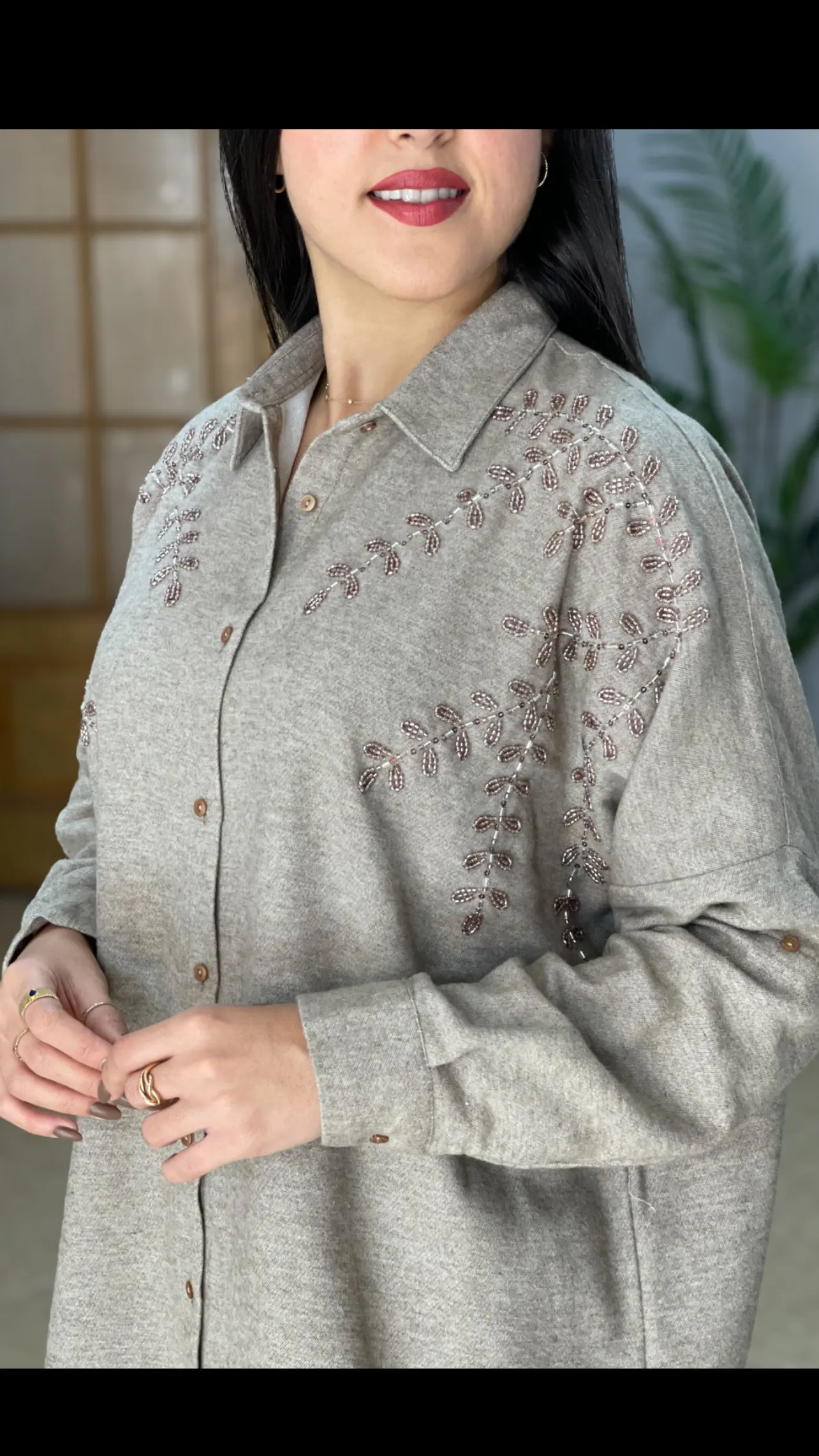 شومیز مانتویی مجلسی ترک طرح خوشه