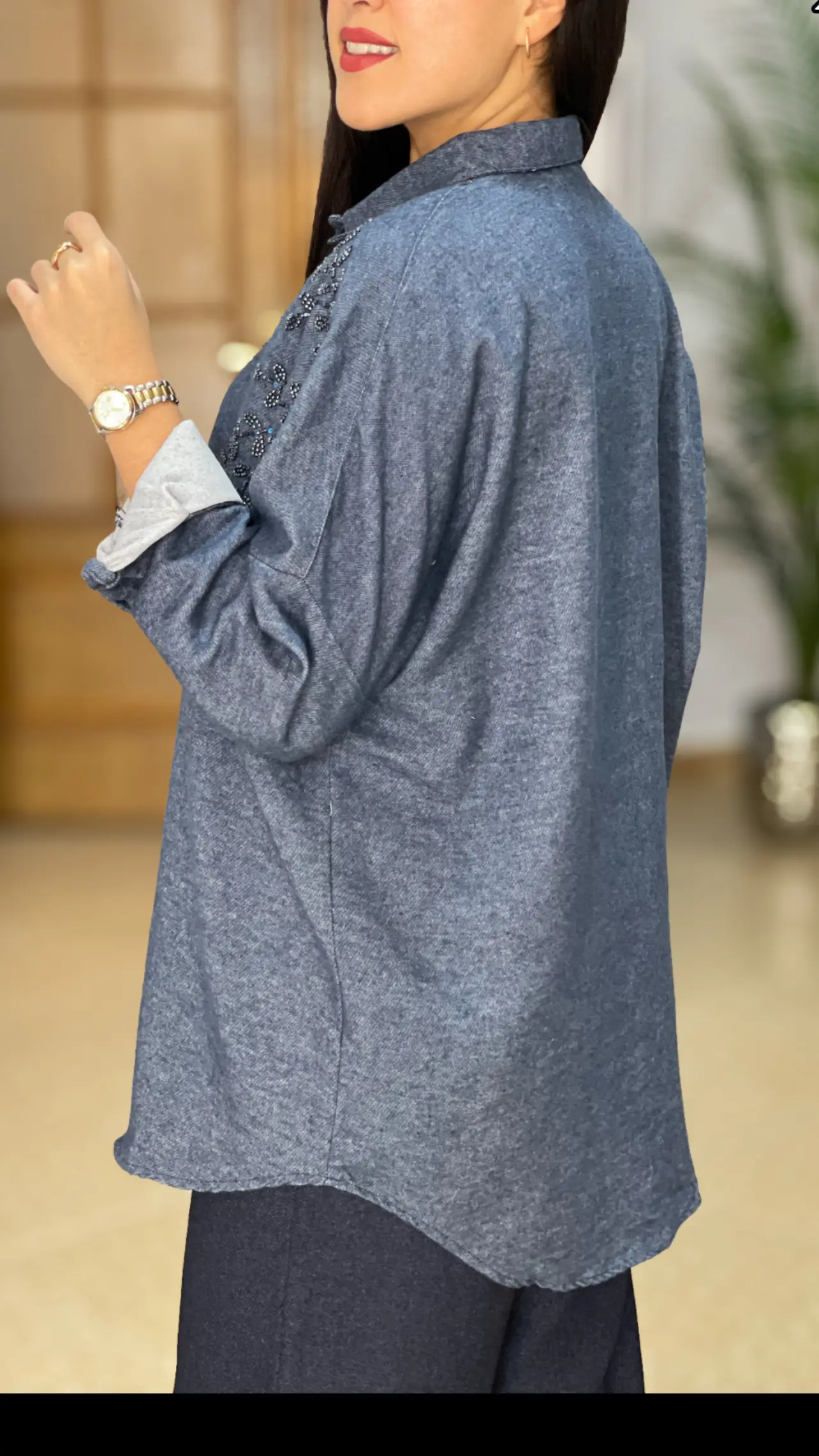 شومیز مانتویی مجلسی ترک طرح خوشه