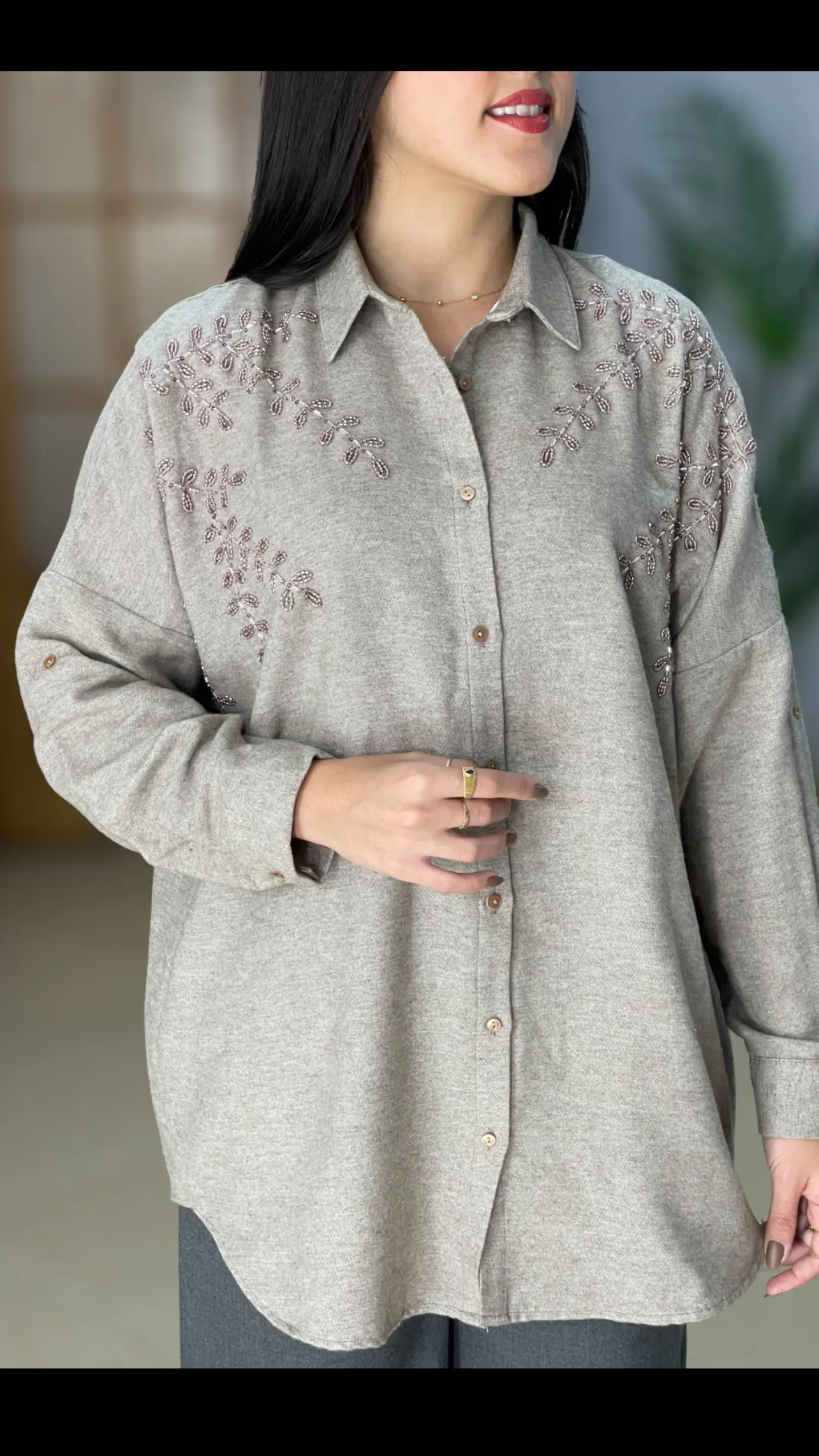 شومیز مانتویی مجلسی ترک طرح خوشه