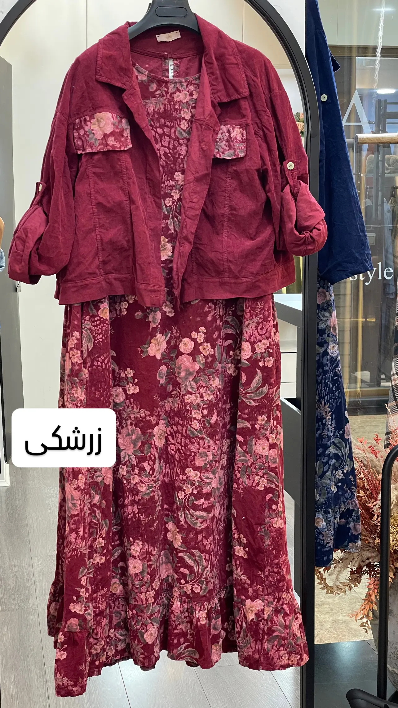 سارافون کت مخمل ایتالیایی طرحدار گل گلی