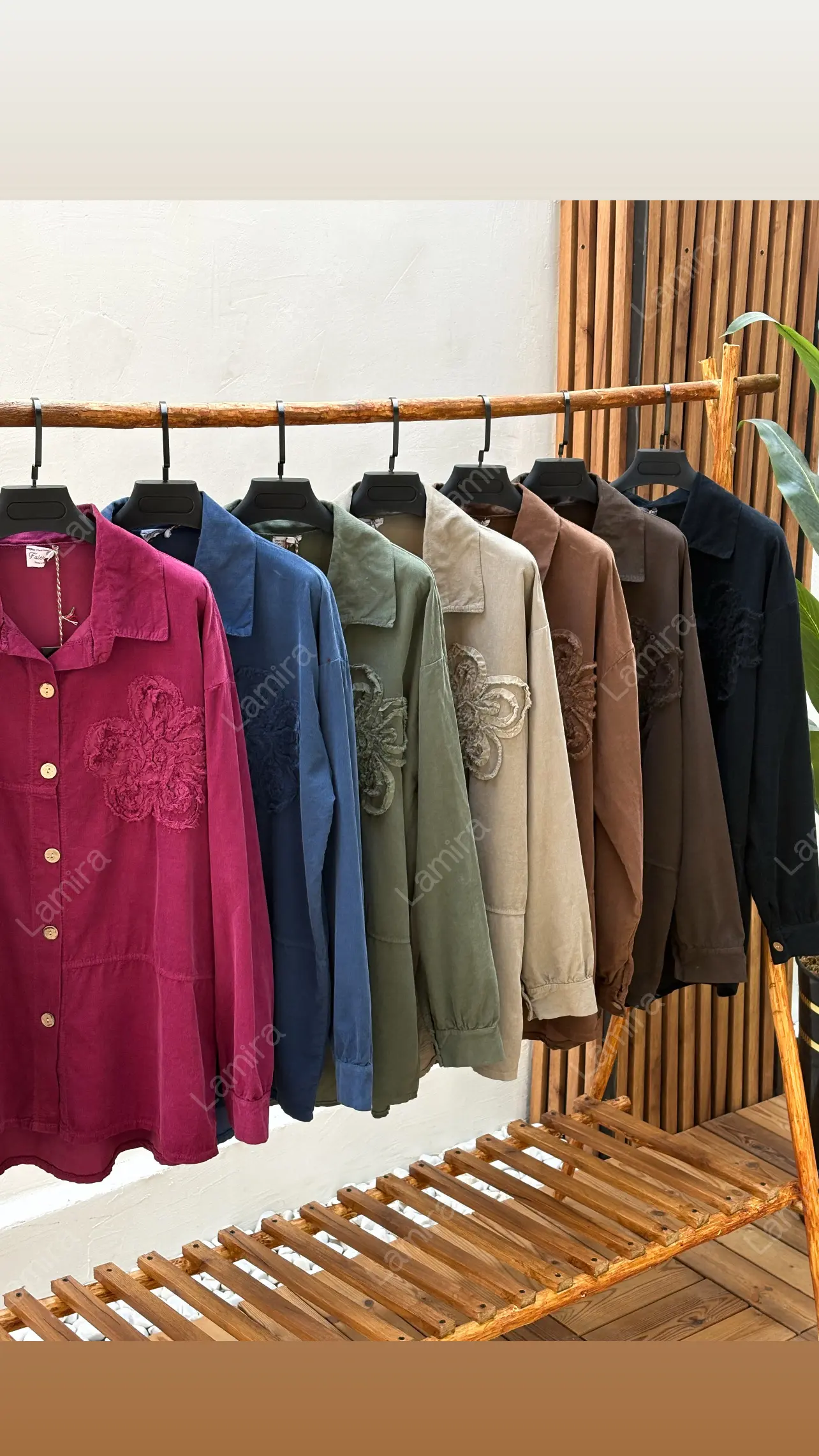 شومیز مانتویی مخمل کبریتی ایتالیایی طرح تگ گل