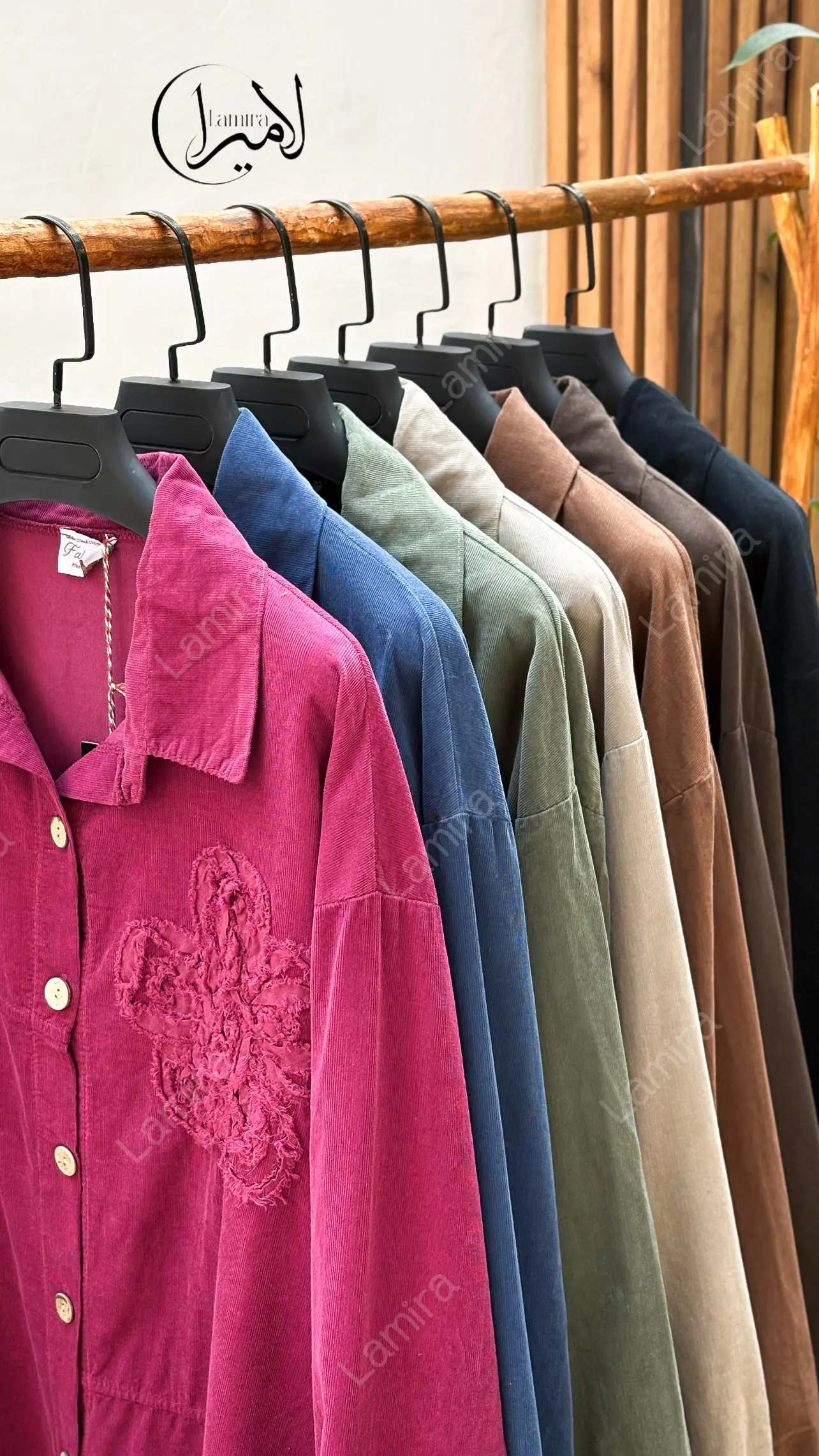 شومیز مانتویی مخمل کبریتی ایتالیایی طرح تگ گل