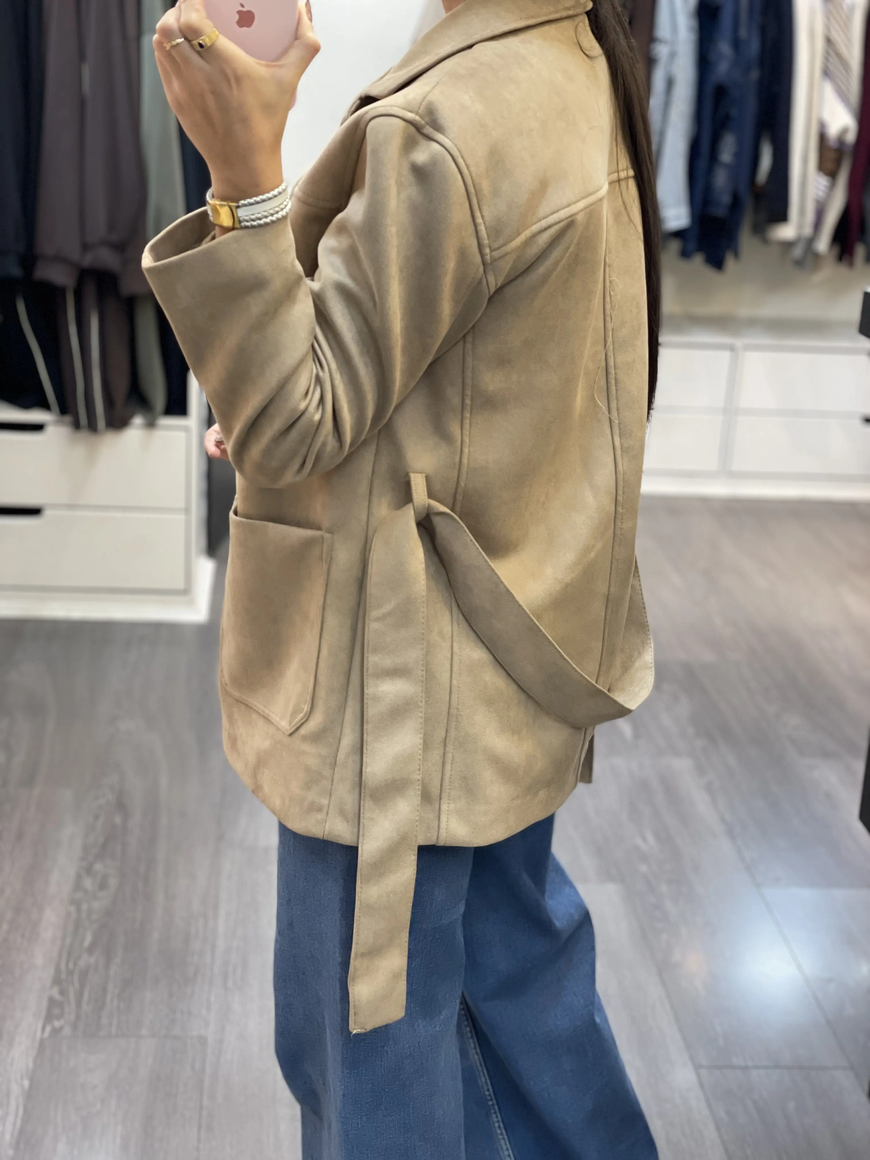 کت کمربنددار جیر طرح زارا