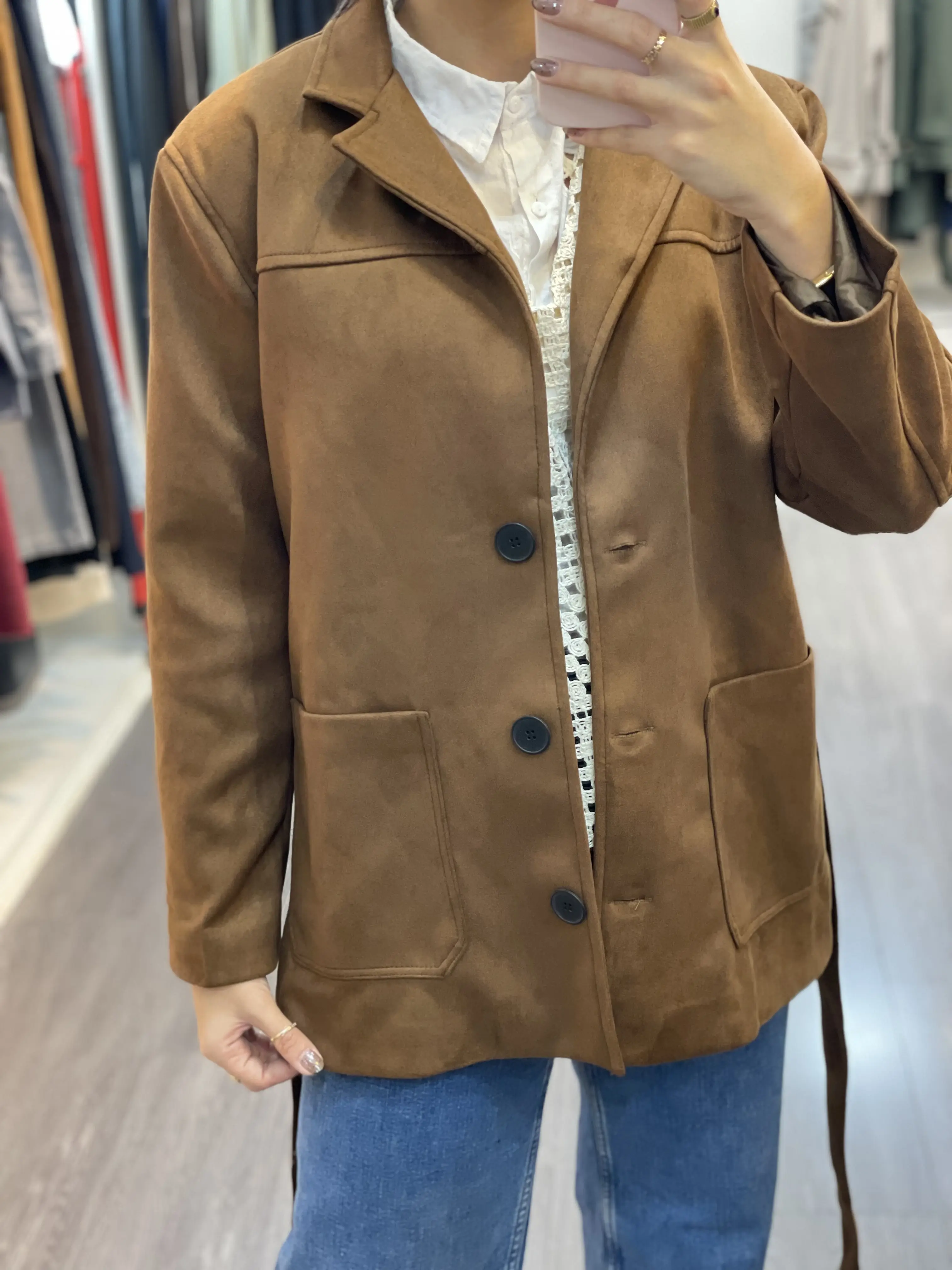 کت کمربنددار جیر طرح زارا