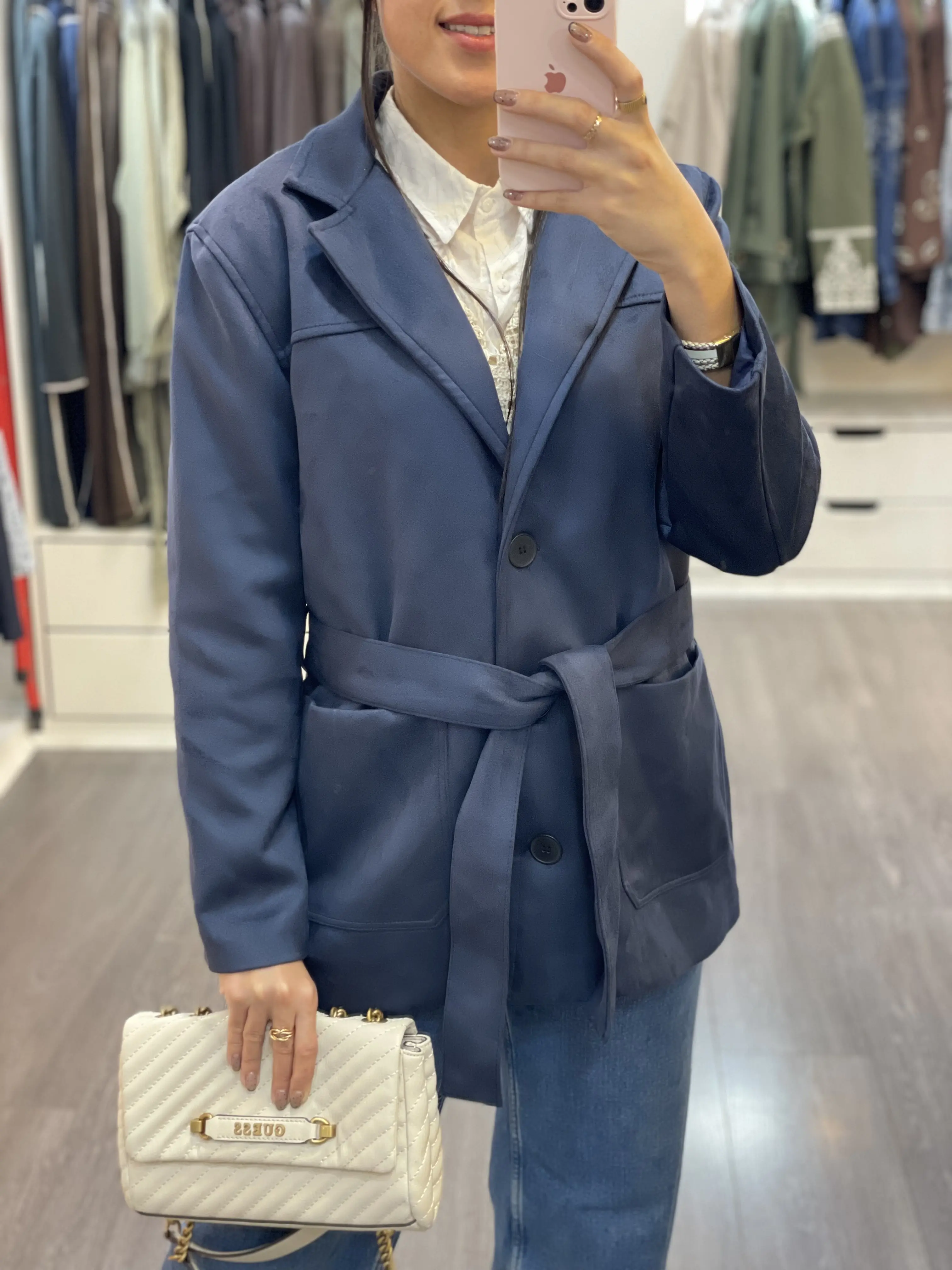 کت کمربنددار جیر طرح زارا