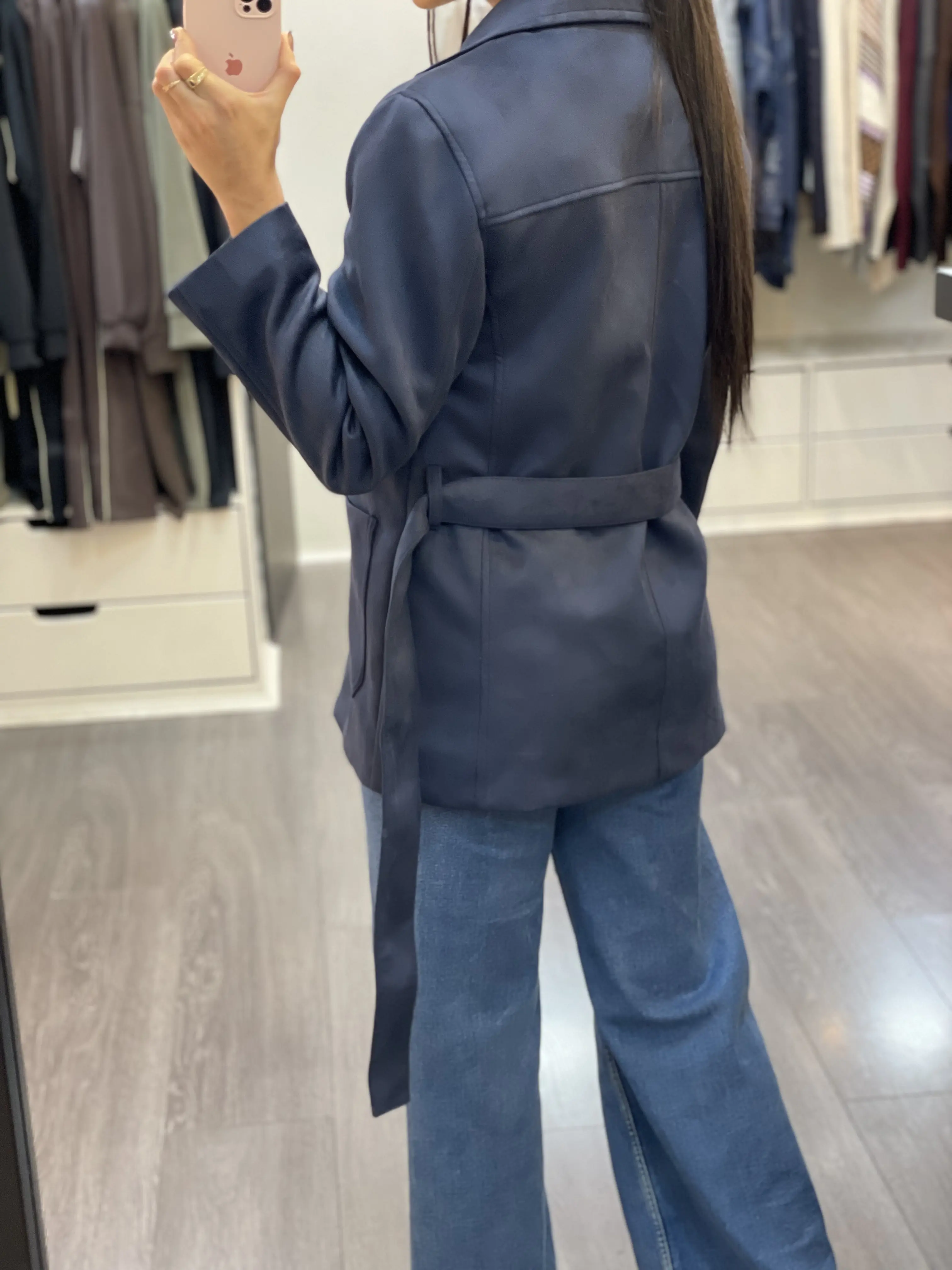 کت کمربنددار جیر طرح زارا